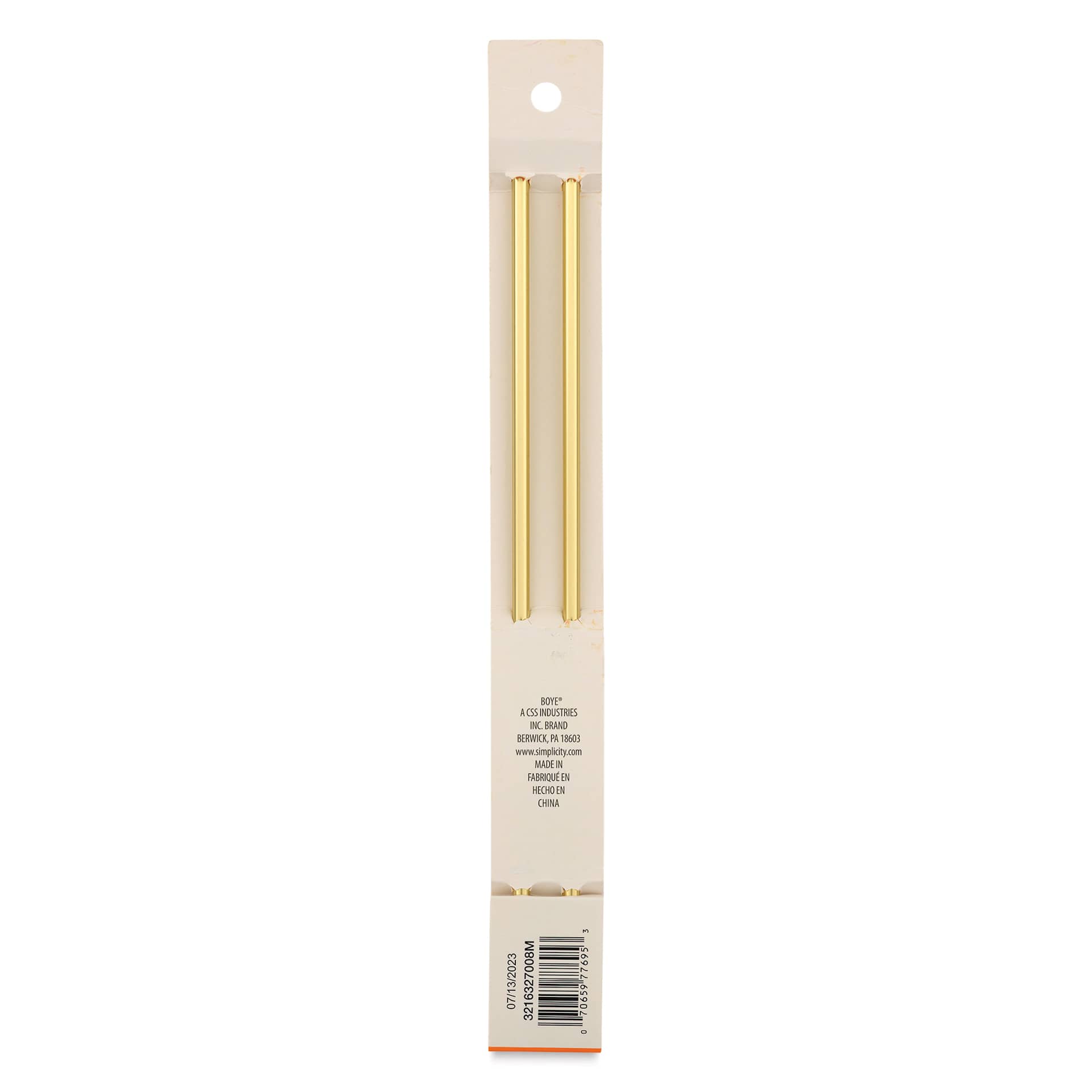 Boye Aluminum Knitting Needles - US 8, 10" - back of packaging