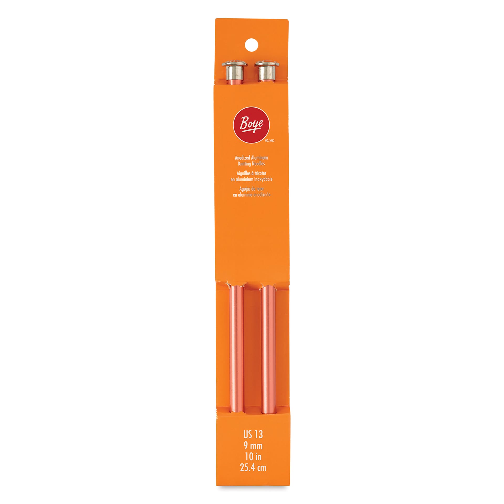 Boye Aluminum Knitting Needles - US 13, 10", front of packaging