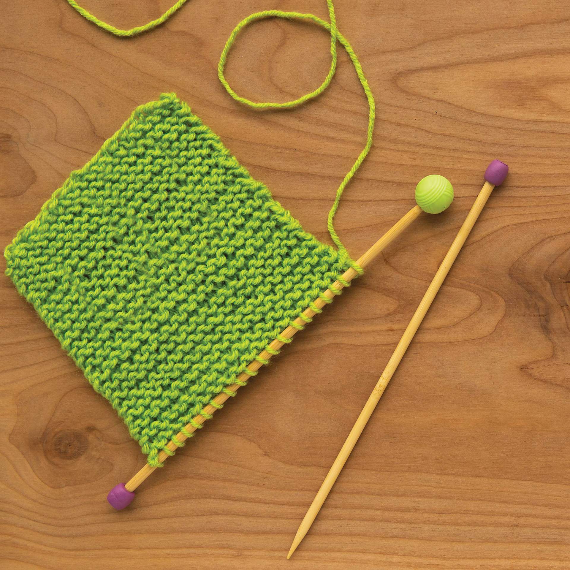 Boye Bamboo Knitting Needles - Size 10 in use (yarn and needle cap not included)