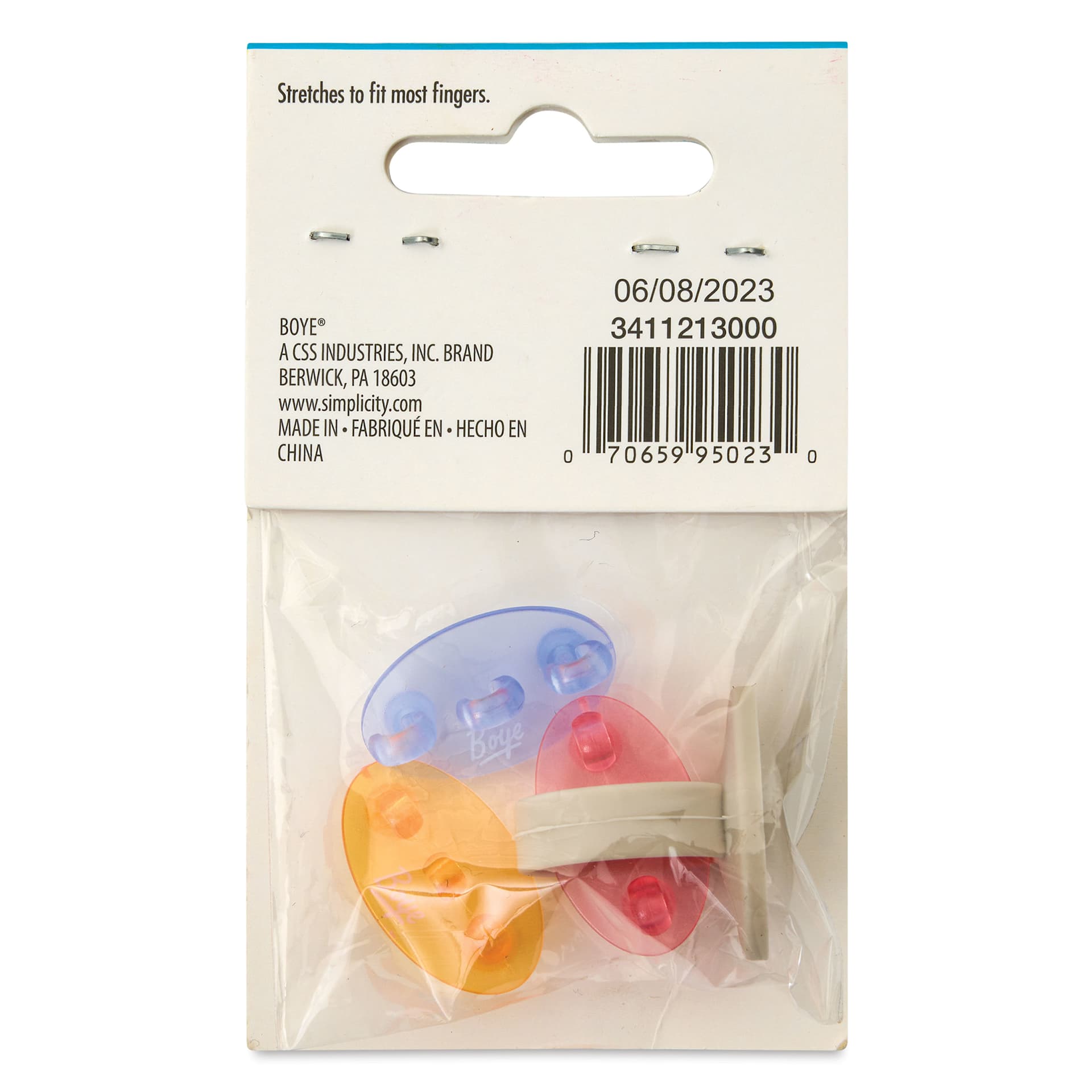 Boye Finger Guides - Assorted Colors, Set of 3 - back of packaging