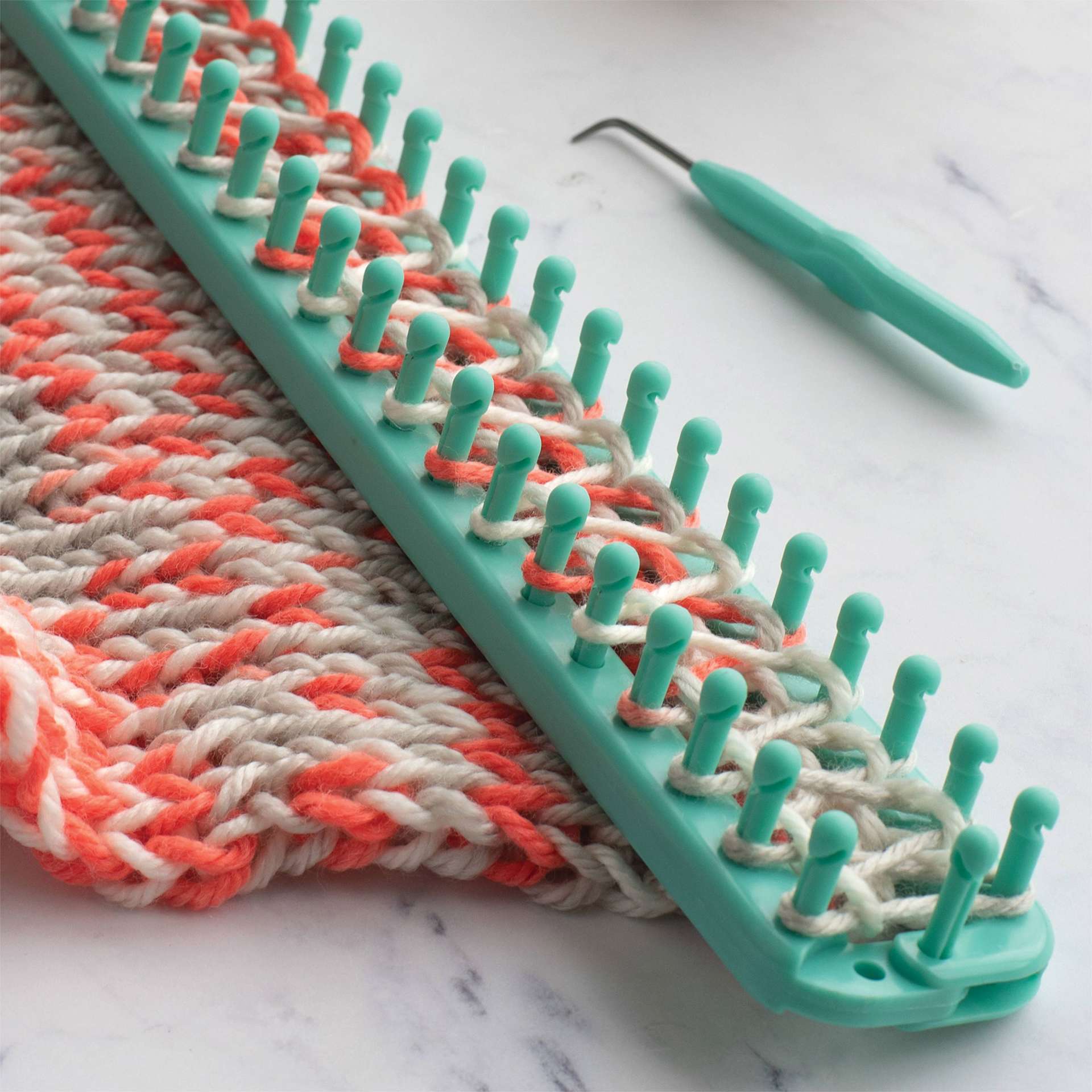 Boye Looms - Extra-large long loom in use (yarn not included)