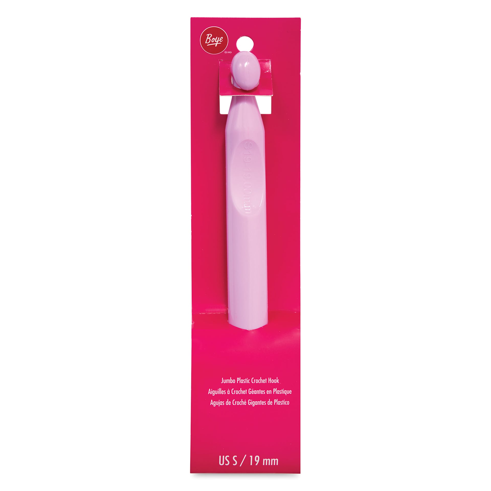 Boye Plastic Crochet Hook - Jumbo US S, 19 mm - front of packaging