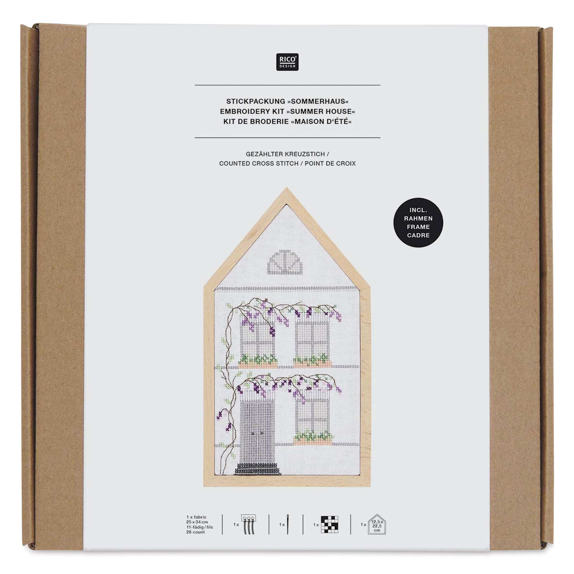 Rico Design Counted Cross Stitch House Kit - Summer House front of packaging