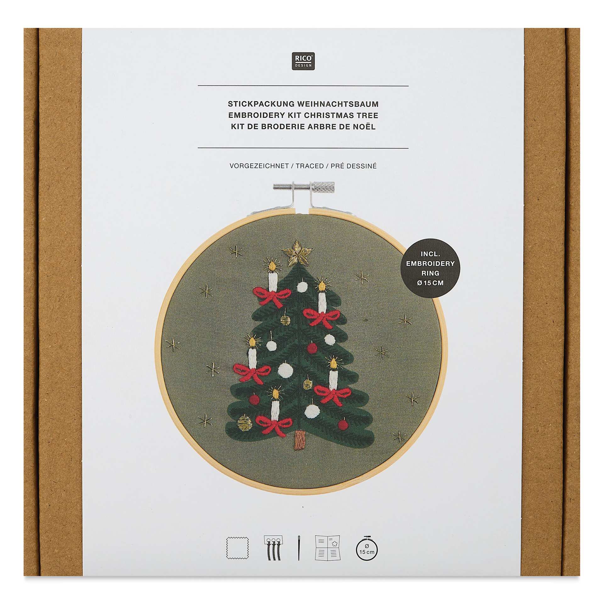 Rico Design Embroidery Kits - Christmas Tree front of packaging