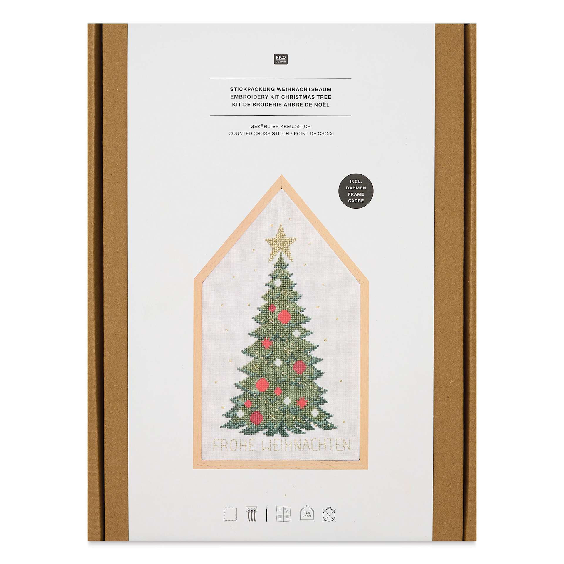 Cross Stitch Kits Spring House Kit - Christmas Tree front of packaging
