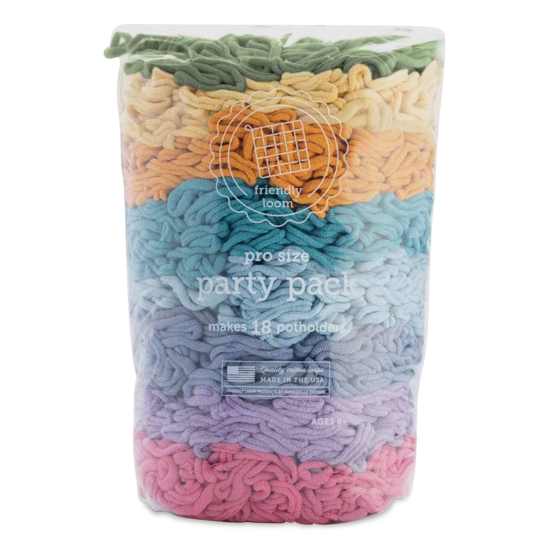 Friendly Loom Pro Size Cotton Loops - Botanicals, Party Pack