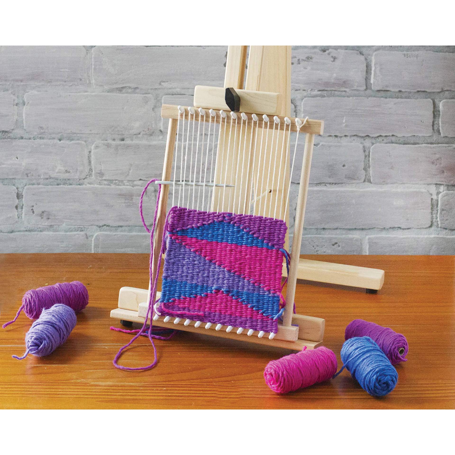 Harrisville Designs Tapestry Weaving Stand, partial tapestry