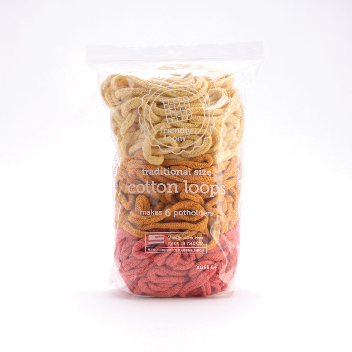 Friendly Loom Traditional Size Cotton Loops - Tulip, Lotta Loops