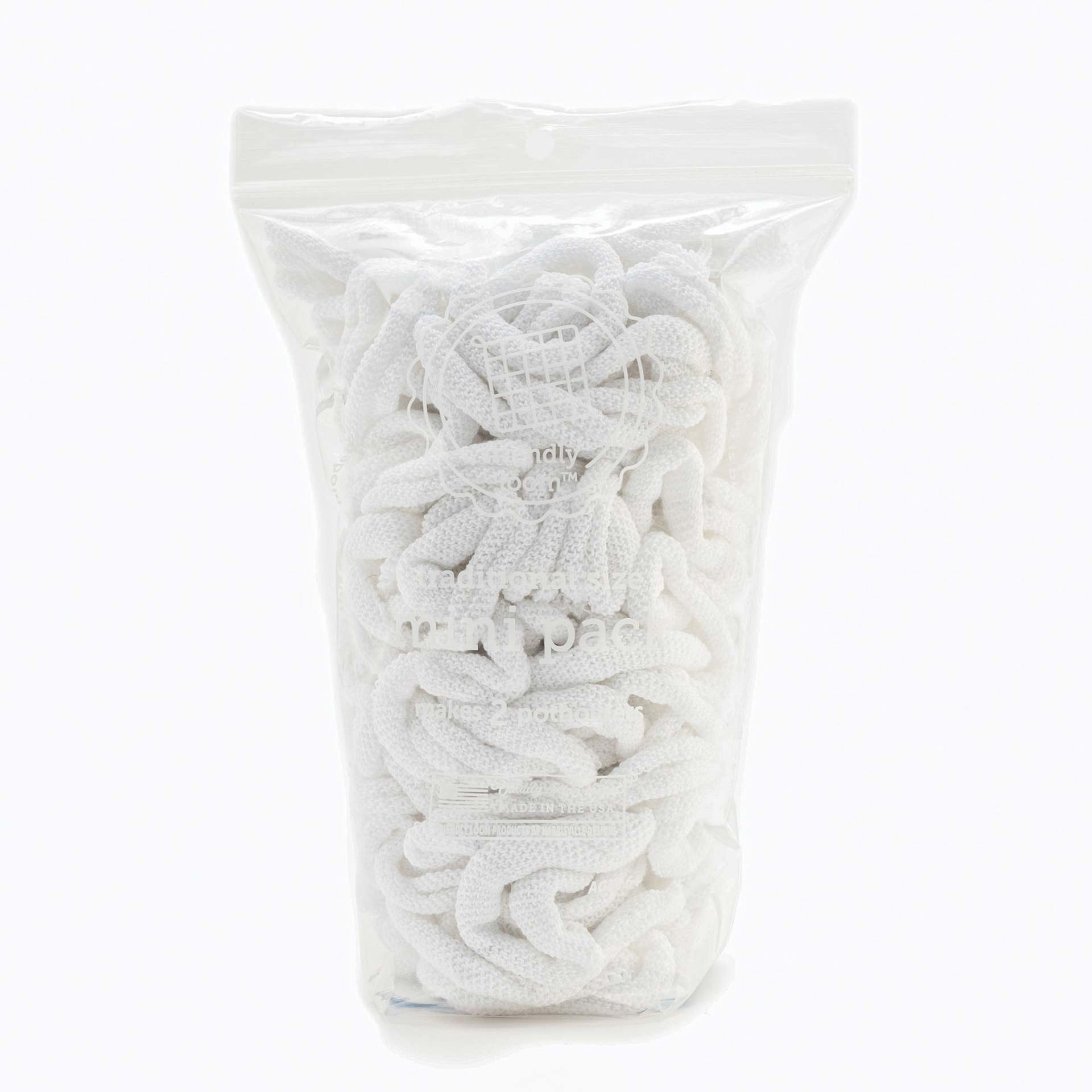 Friendly Loom Traditional Size Cotton Loop Mini Pack - White in packaging