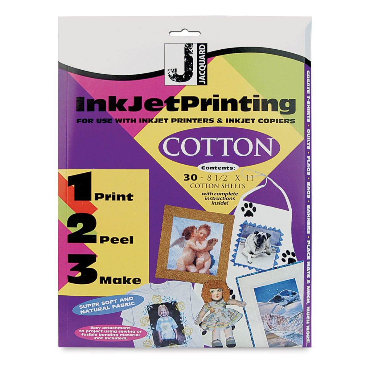 Jacquard Cotton Inkjet Fabric - Front of package of 30 sheets