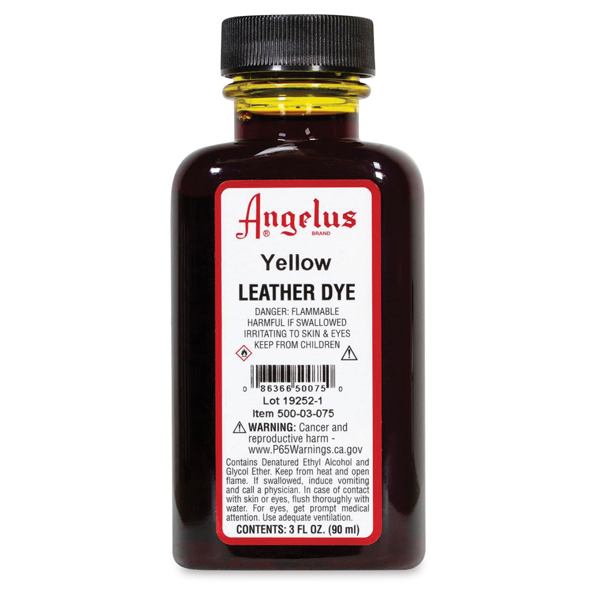 Angelus Leather Dye - Yellow, 3 oz, Bottle