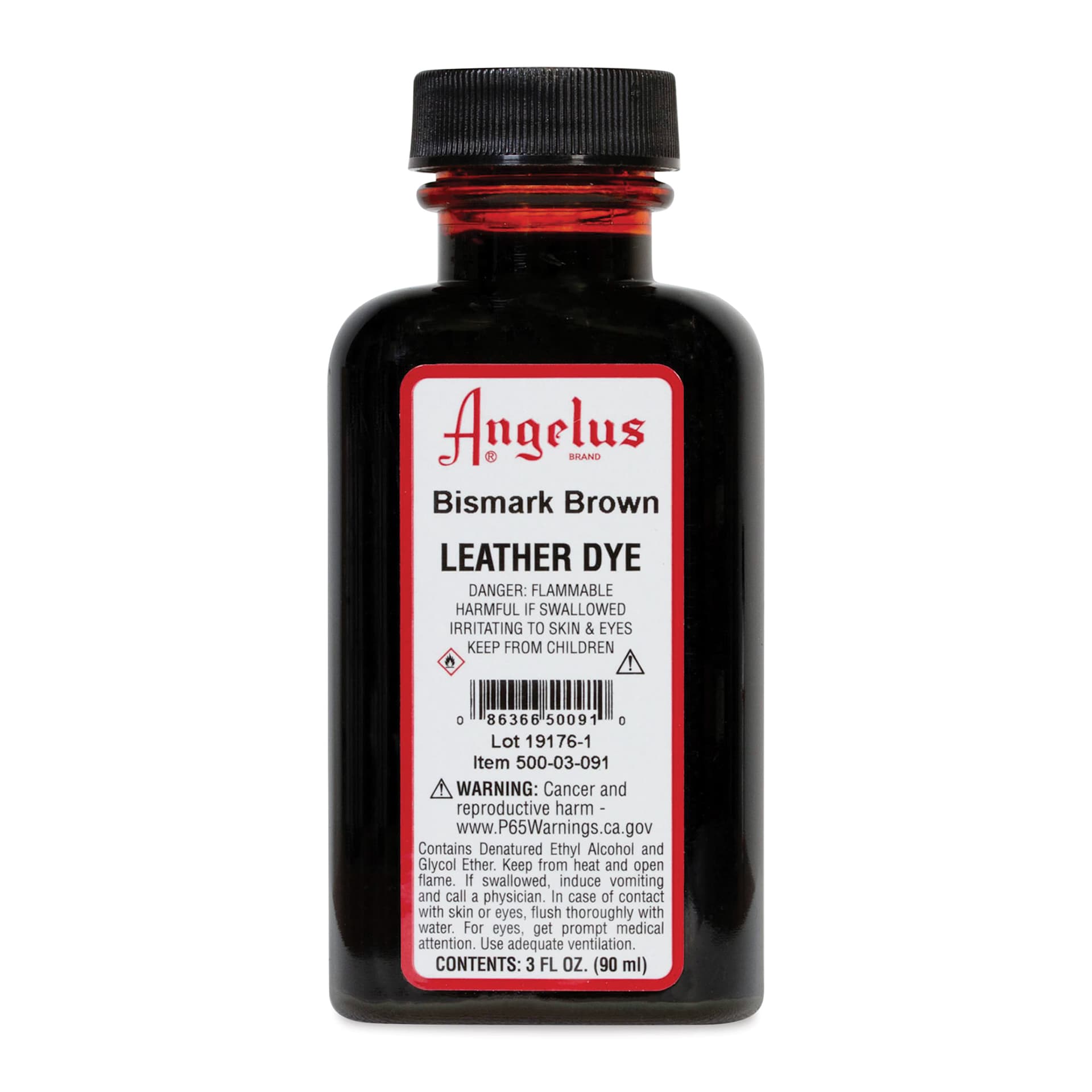 Angelus Leather Dye - Bismark Brown, 3 oz, Bottle