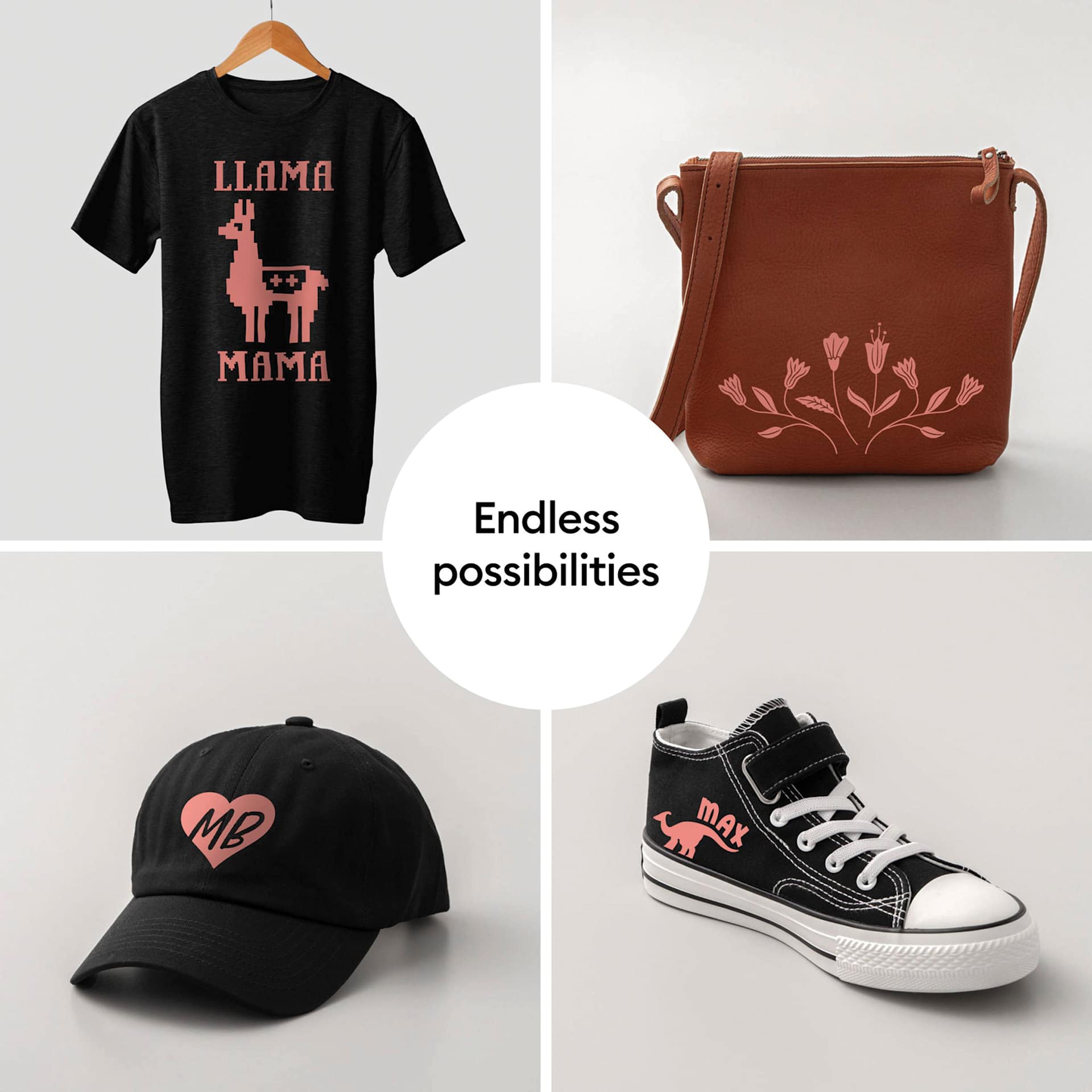 Cricut Everyday Iron-On Vinyl - Coral, clothing and accessories with vinyl designs