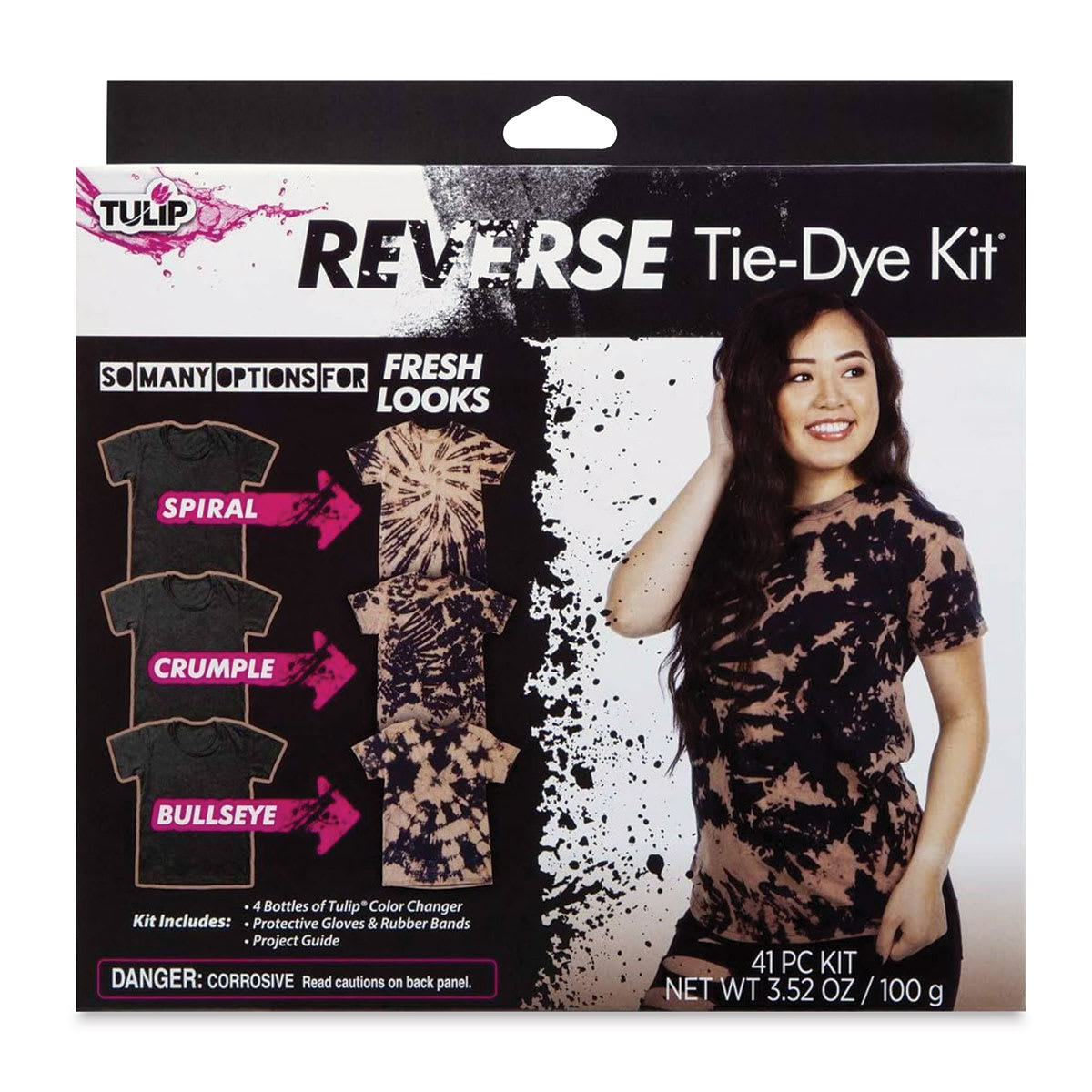 Tulip Reverse Tie-Dye Kit - Pkg of 4 Color Changers (Front of packaging)