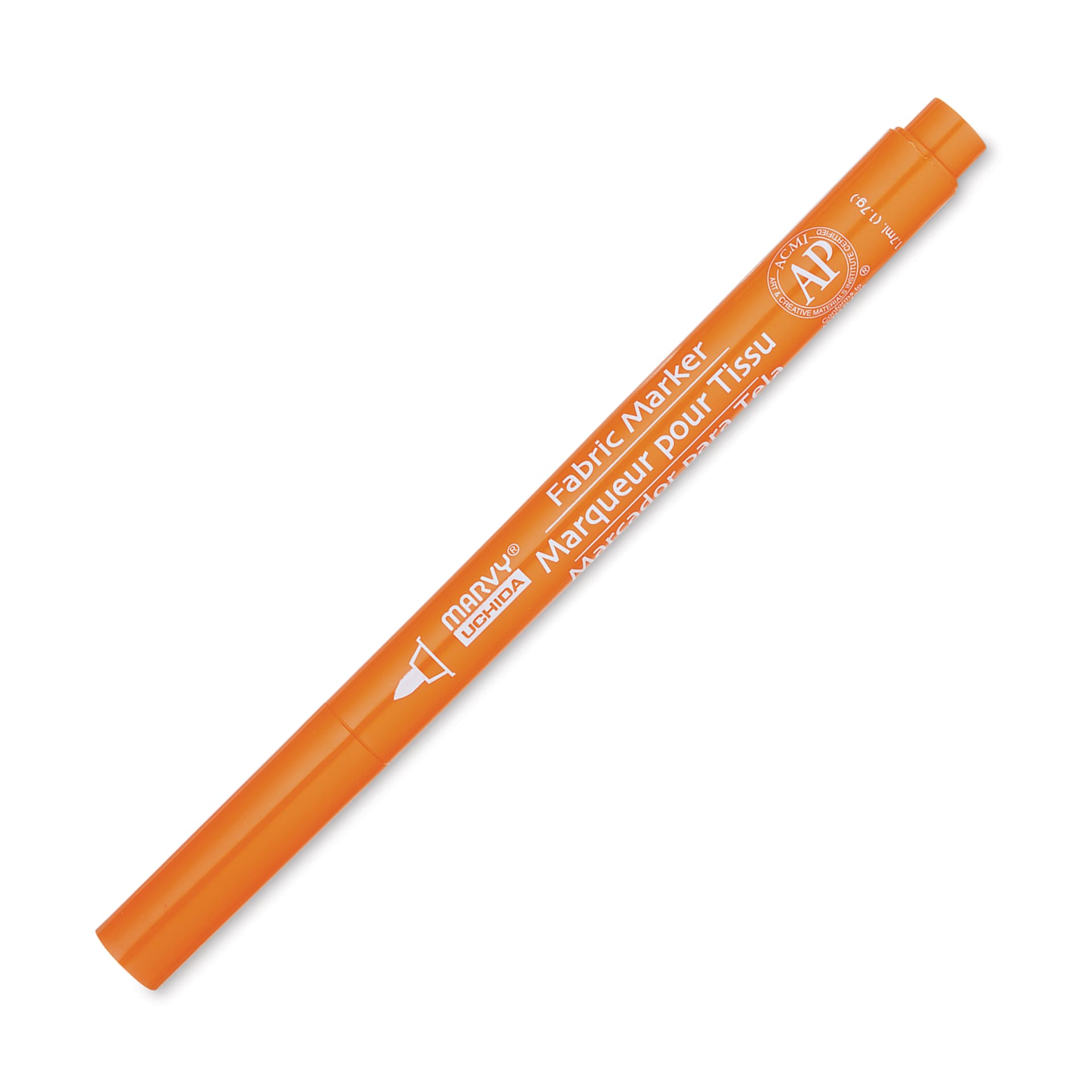 Marvy Uchida Fine Point Fabric Marker - Orange (Cap on)