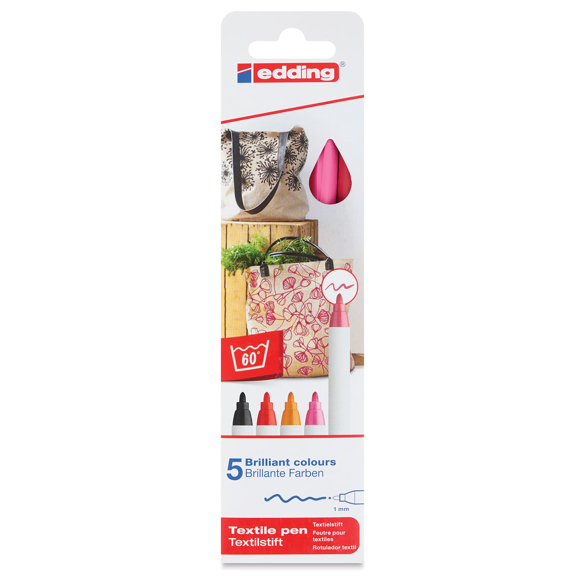 Edding 4600 Textile Pens - Warm Set, front of the packaging