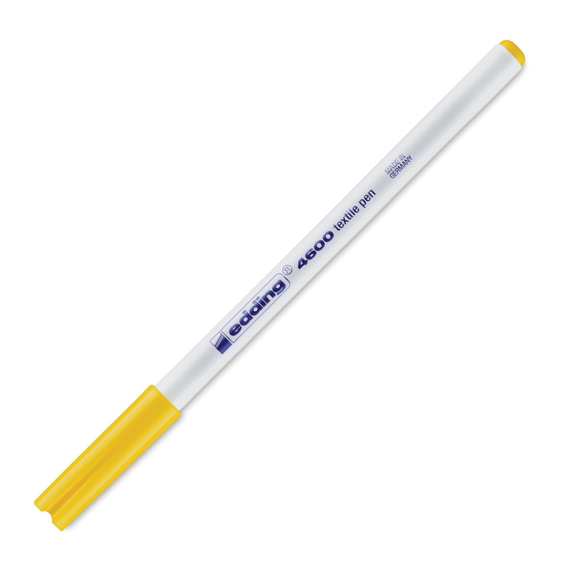 Edding 4600 Textile Pen - Yellow, cap on