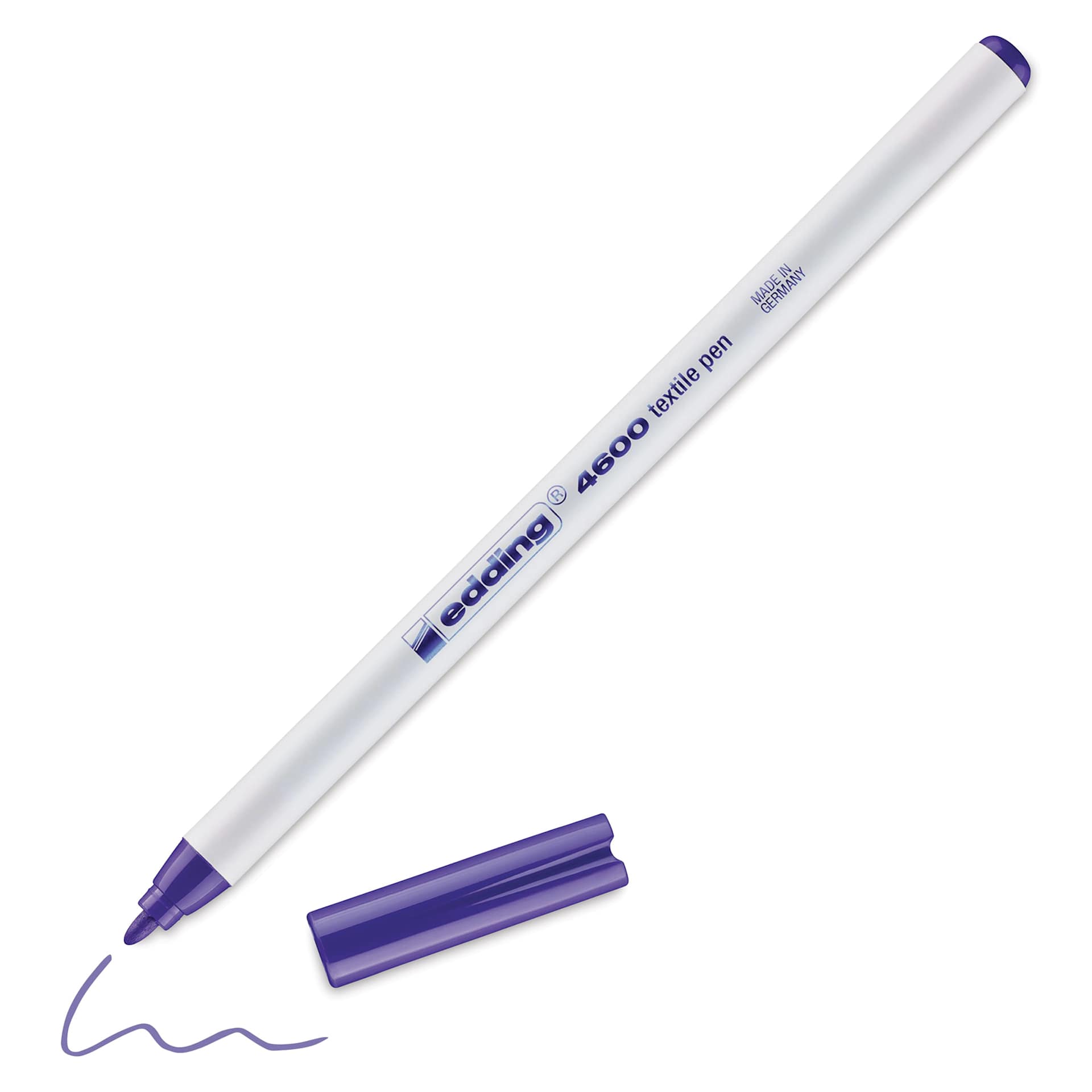 Edding 4600 Textile Pen - Violet, cap off