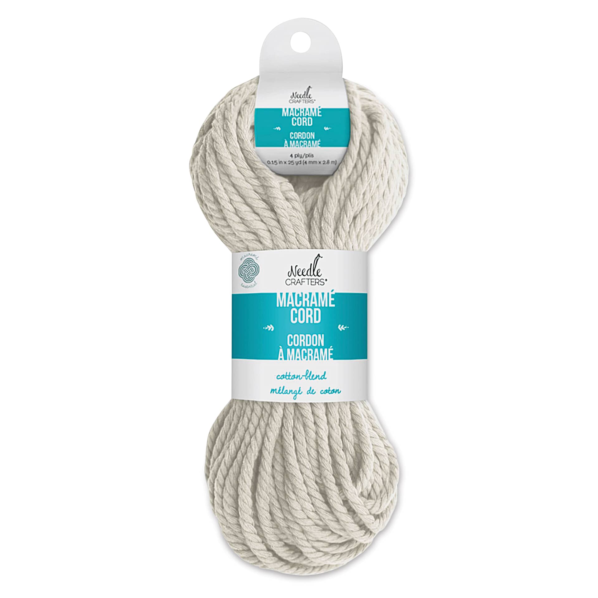 Needle Crafters Macramé Cord - Ecru, 4 mm x 25 yds