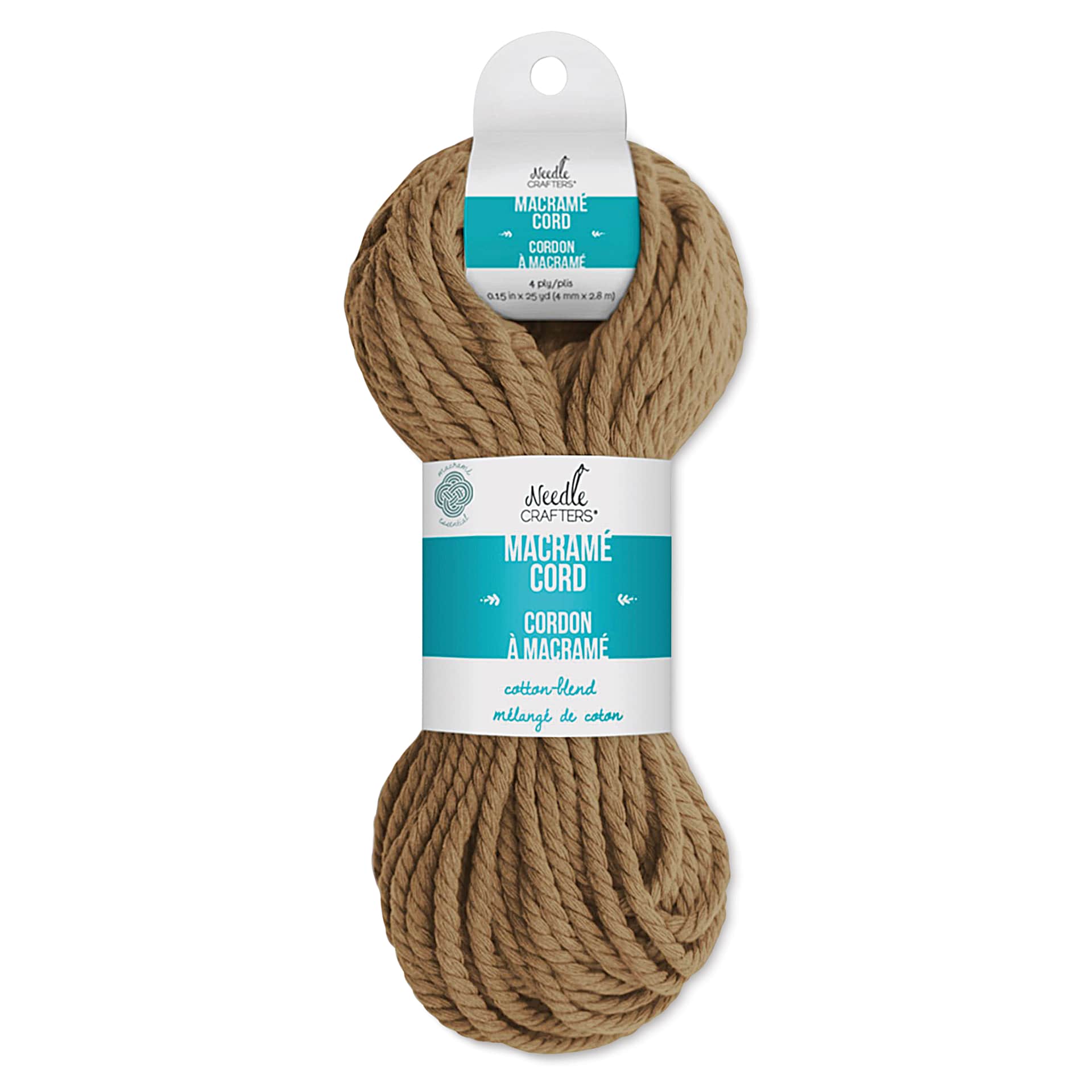 Needle Crafters Macramé Cord - Camel, 4 mm x 25 yds