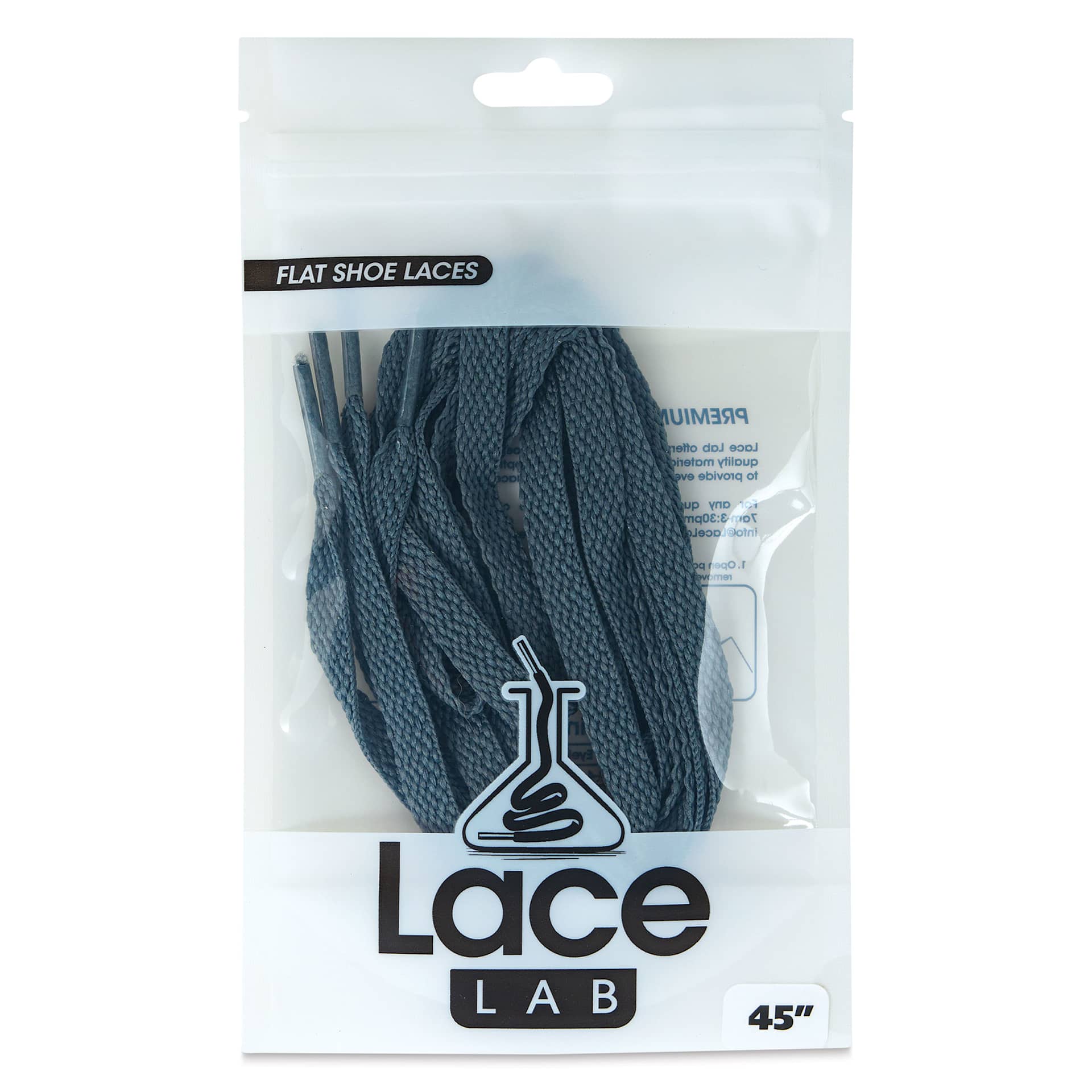 Angelus Lace Lab Flat Colored Shoe Laces - Dark Grey, front of the packaging