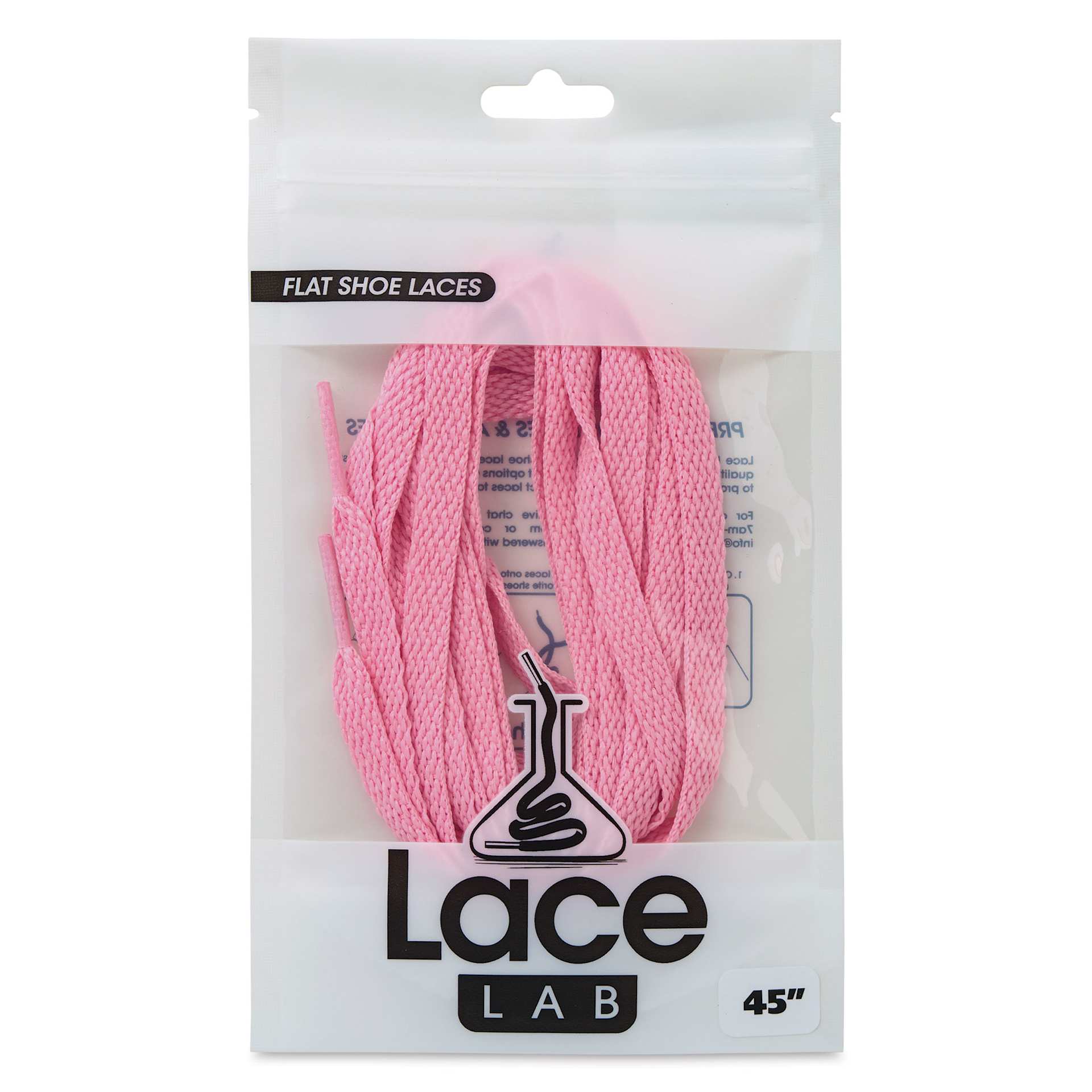 Angelus Lace Lab Flat Colored Shoe Laces - Pink, front of the packaging