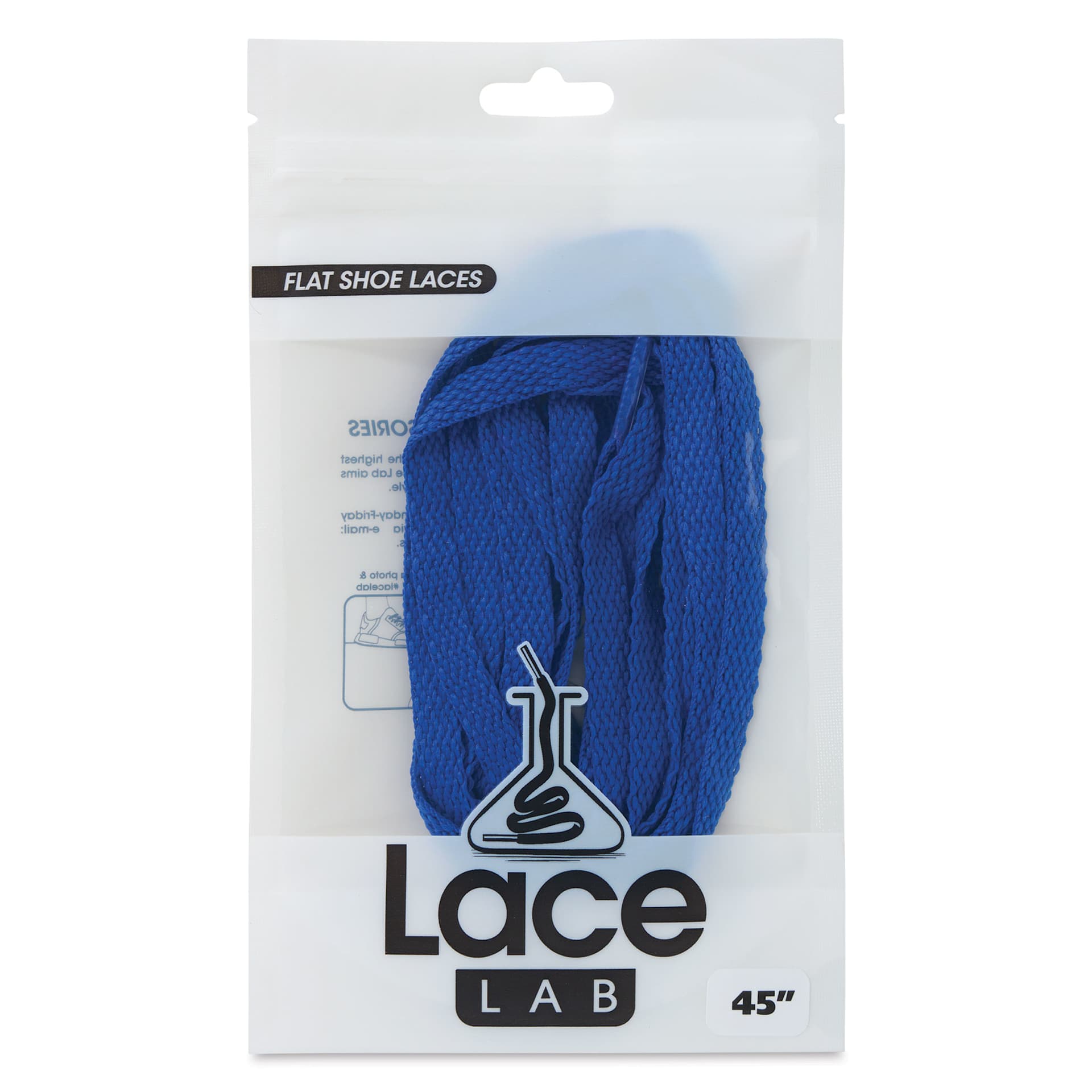 Angelus Lace Lab Flat Colored Shoe Laces - Royal Blue, front of the packaging