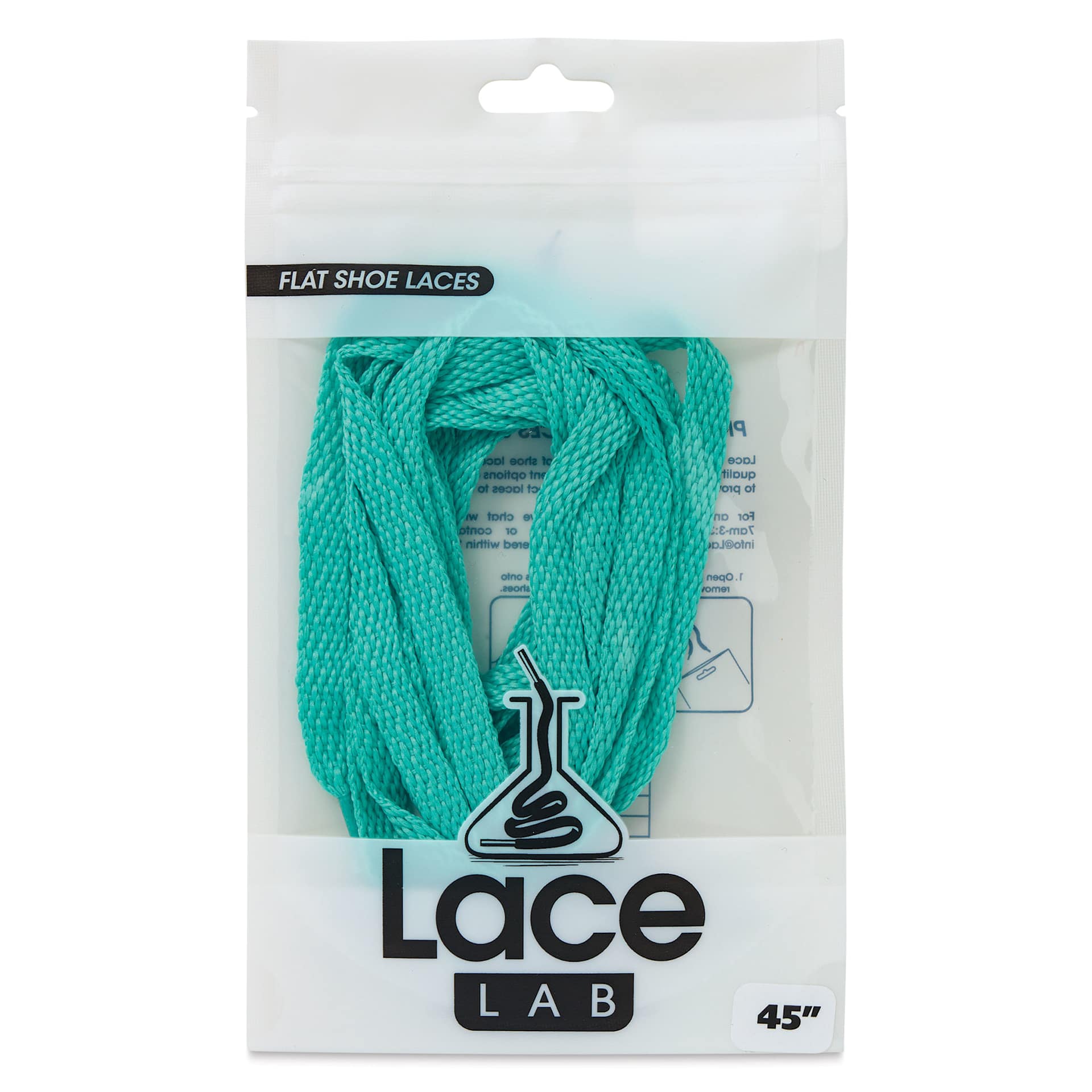 Angelus Lace Lab Flat Colored Shoe Laces - Mint, front of the packaging