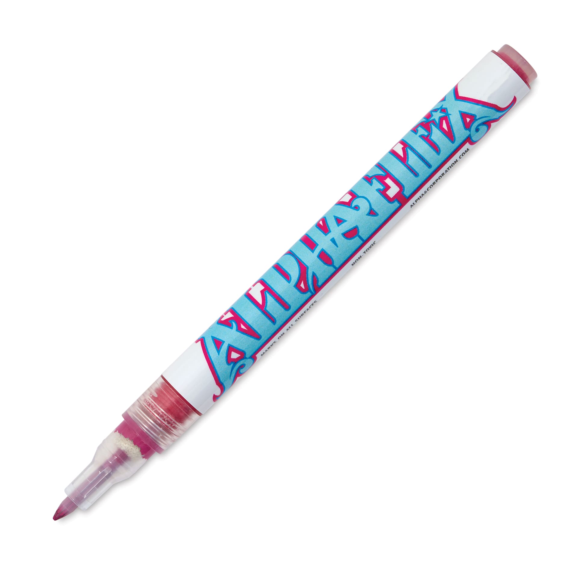 Alpha6 AlphaFlex Textile and Leather Paint Marker - Raspberry, 1 mm - w/ cap removed