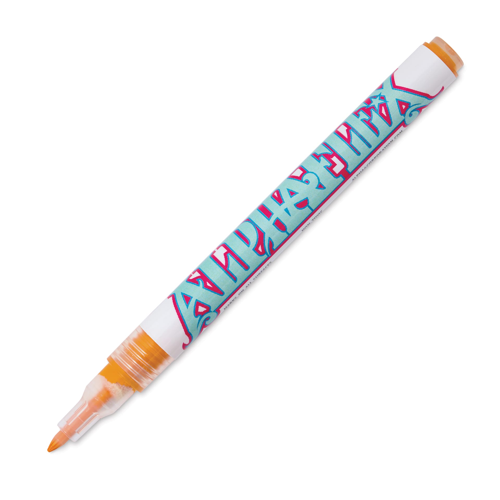 Alpha6 AlphaFlex Textile and Leather Paint Marker - Orange, 1 mm - w/ cap removed