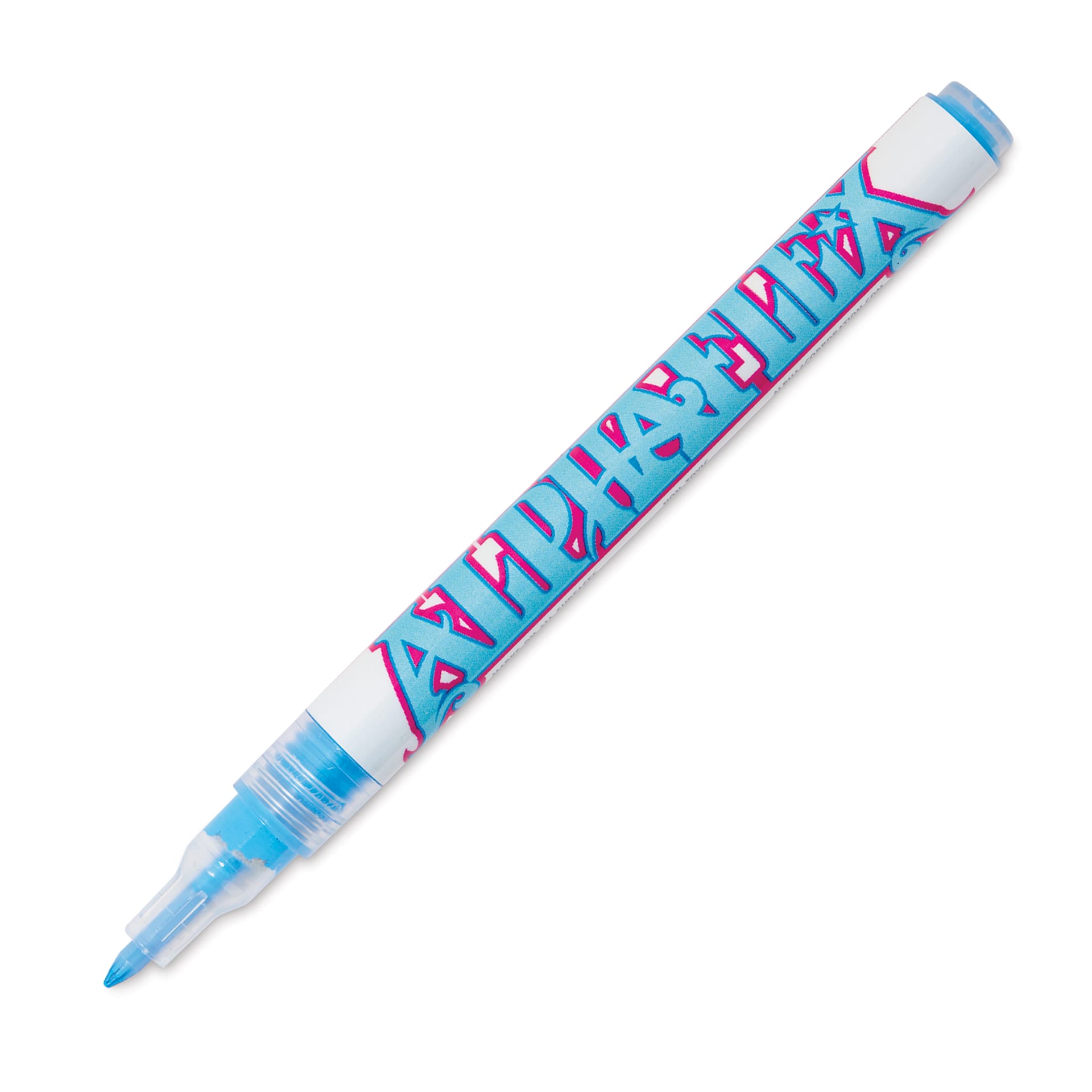Alpha6 AlphaFlex Textile and Leather Paint Marker - Light Blue, 1 mm - w/ cap removed