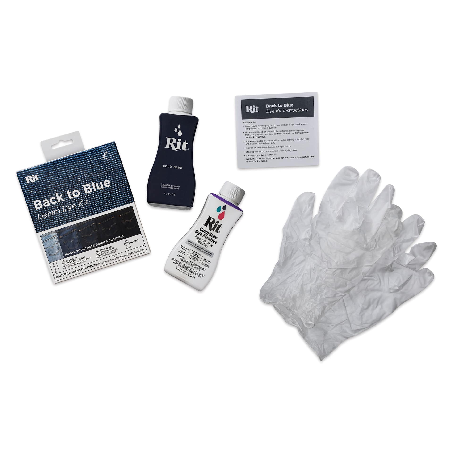 Rit Back to Blue Denim Dye Kit - contents, alternate view 