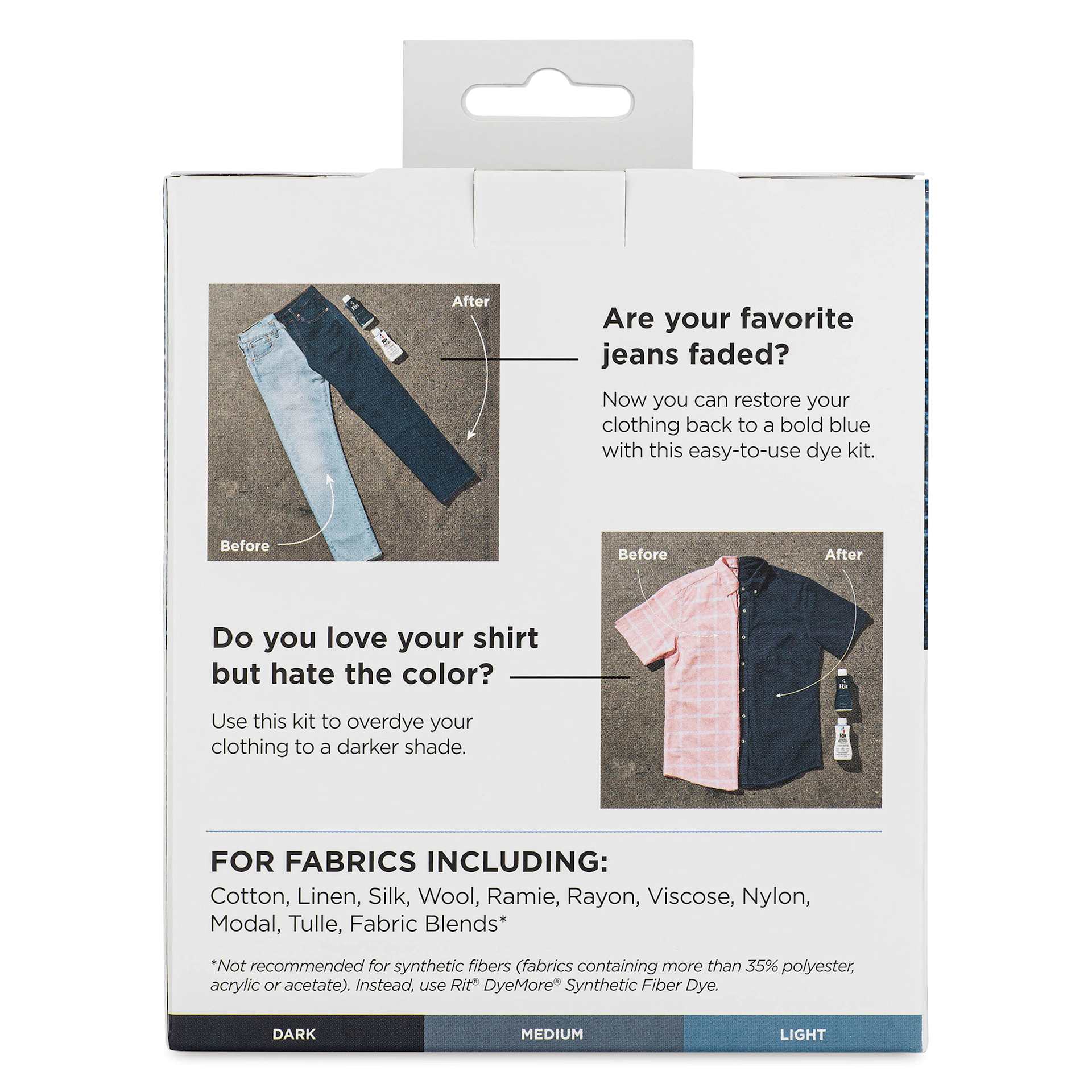 Rit Back to Blue Denim Dye Kit - back of packaging