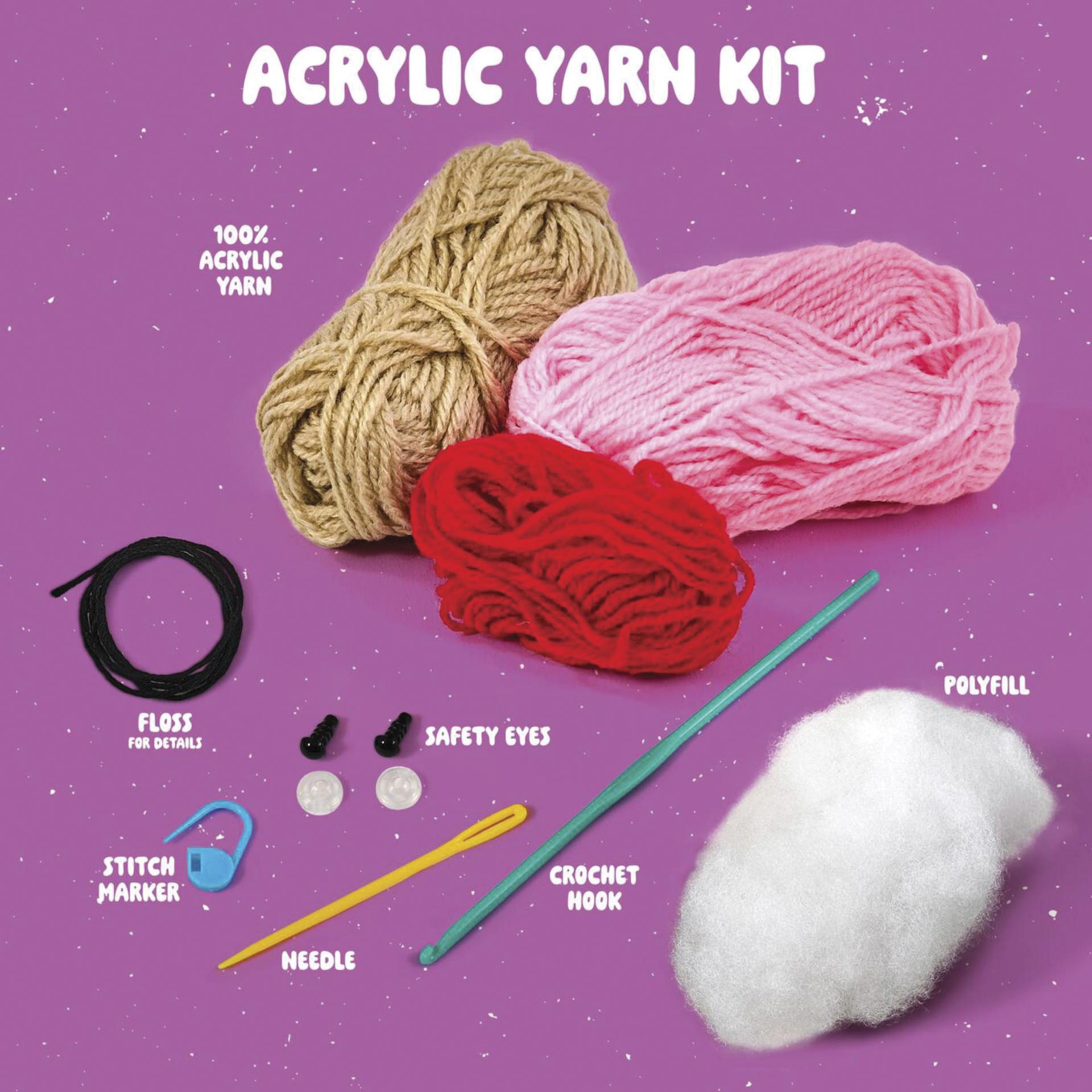 Bucilla Acrylic Yarn Amigurumi Crochet Kit - Sherry the Cupcake - contents