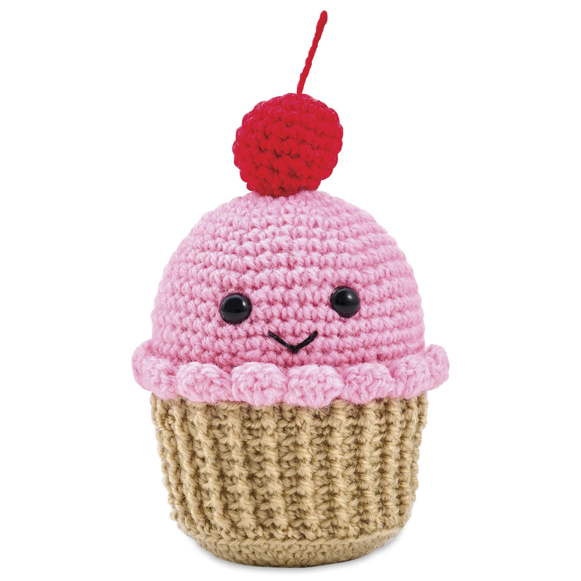 Bucilla Acrylic Yarn Amigurumi Crochet Kit - Sherry the Cupcake, 3" x 5" x 3" - finished