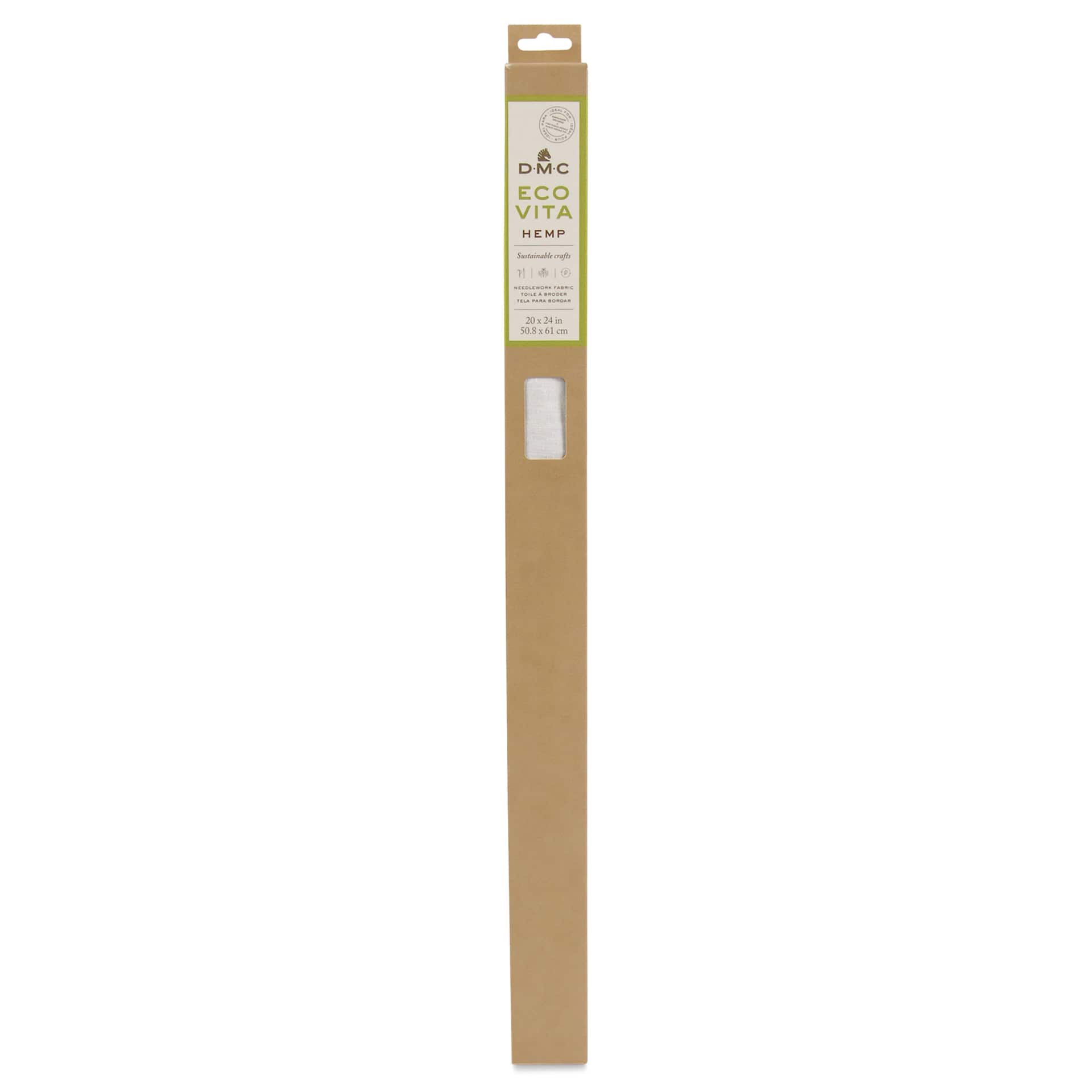 DMC Eco Vita Hemp Embroidery and Punch Needle Fabric - Oyster, 20" x 24" - front of packaging
