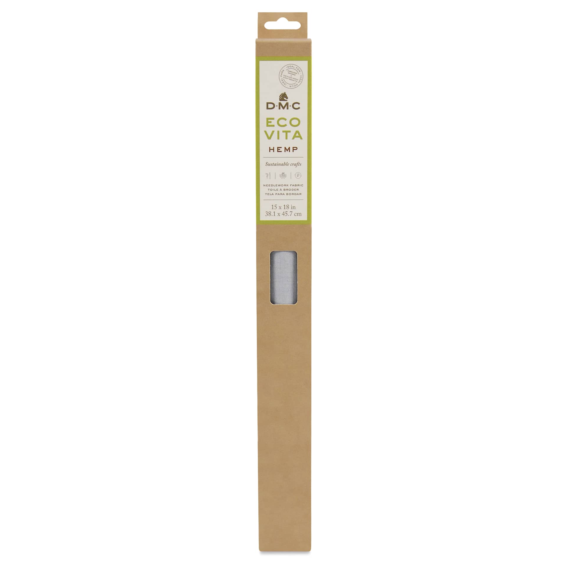 DMC Eco Vita Hemp Embroidery and Punch Needle Fabric - Cloud, 15" x 18" - front of packaging