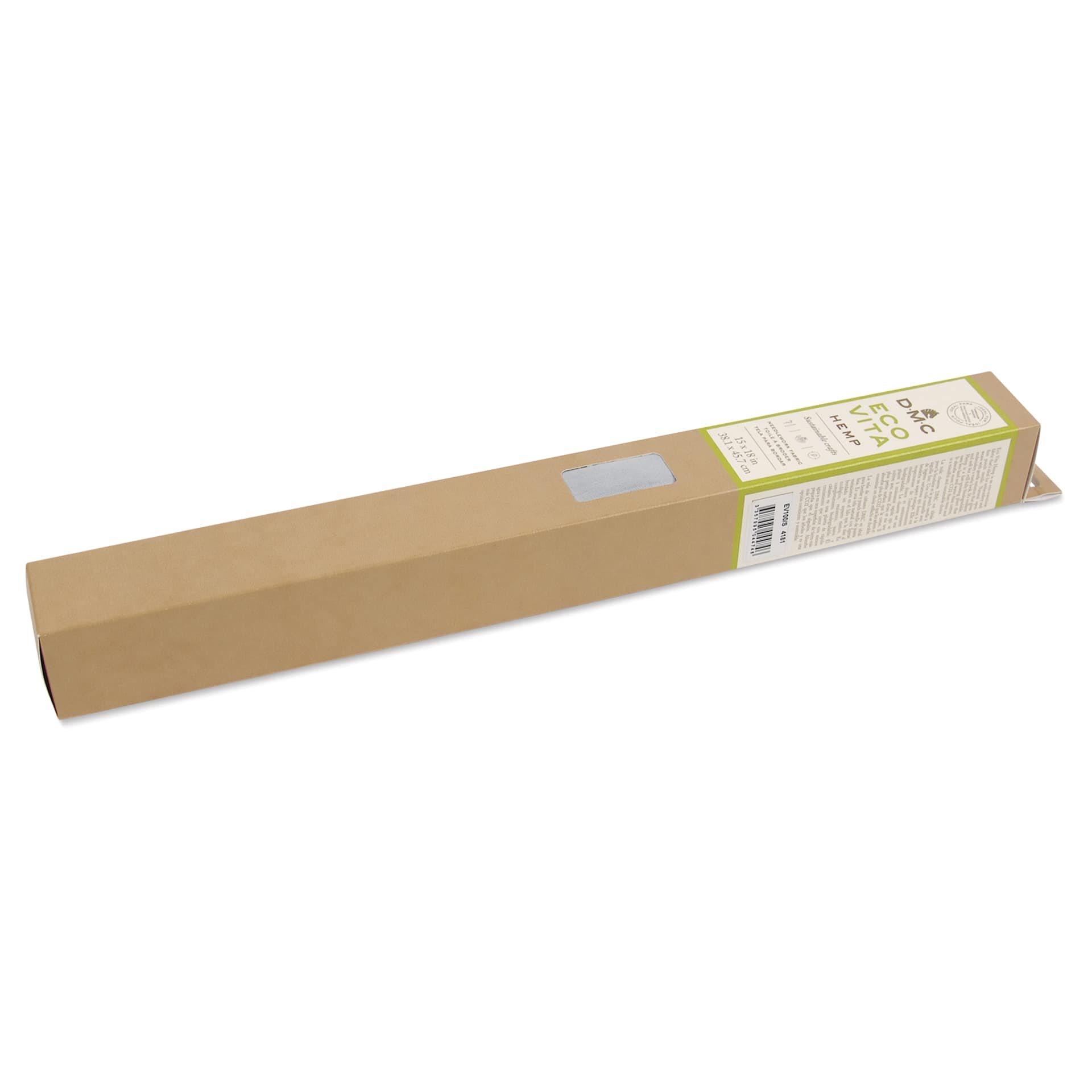 DMC Eco Vita Hemp Embroidery and Punch Needle Fabric - Cloud, 15" x 18" - packaging lying flat