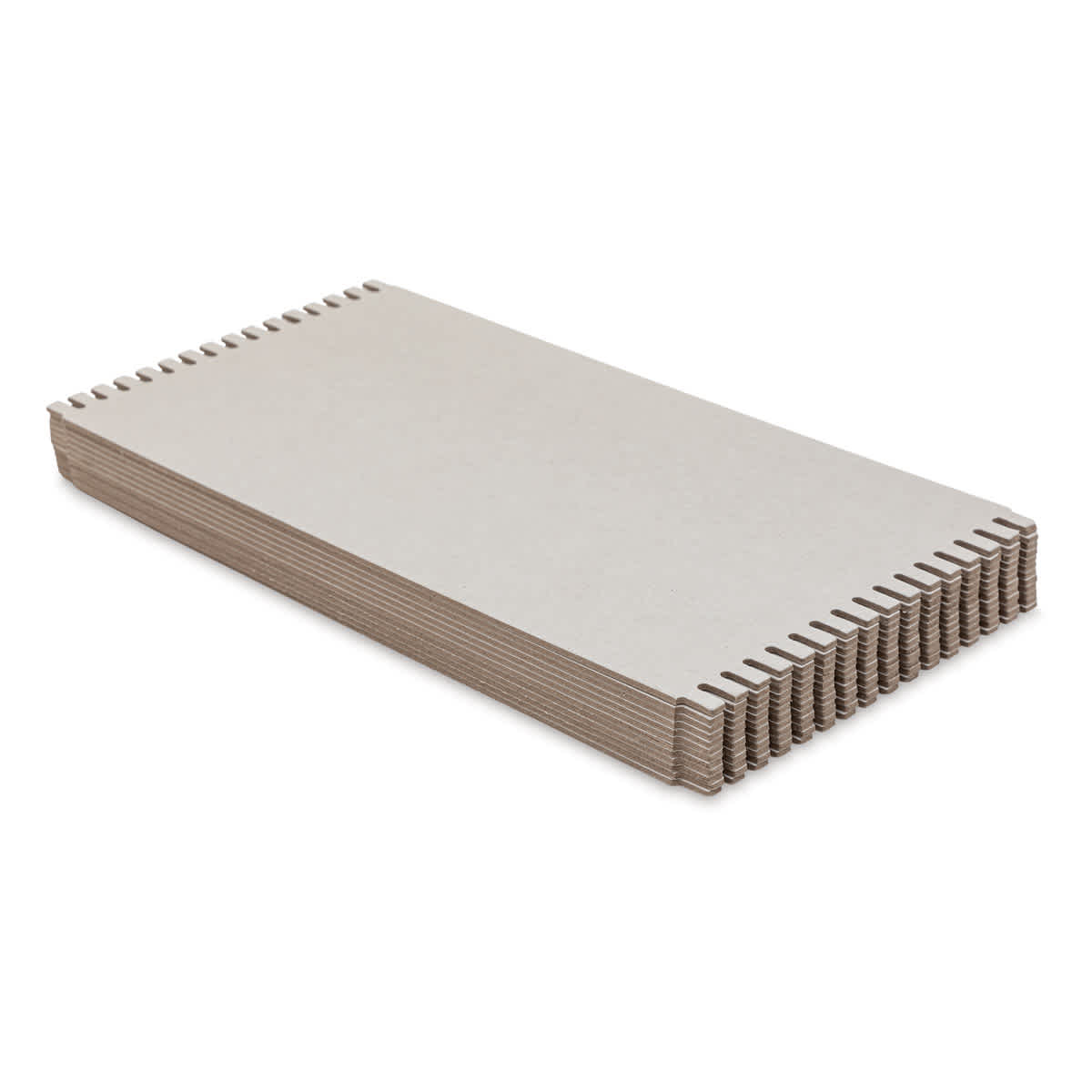Wide-Notch Cardboard Looms - Pkg of 12, 6.5" x 13" - side view, angled