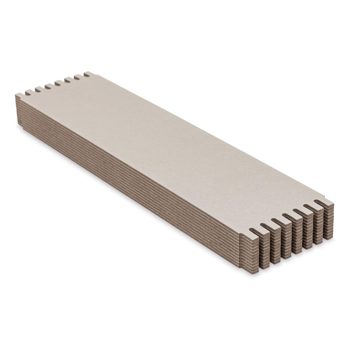 Wide-Notch Cardboard Looms - Pkg of 12, 3.25" x 13" - side view, angled