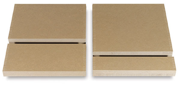 Cardboard Looms - Angled view of different sizes of looms
