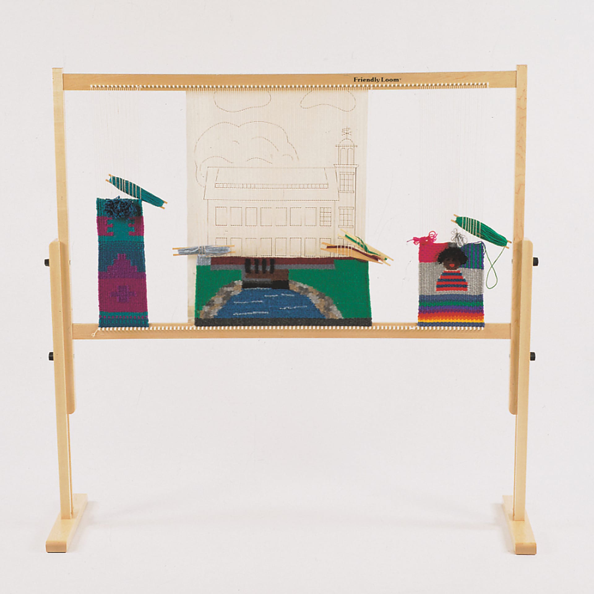 Friendly Loom Tapestry Loom - 48" Weaving Width showing in progress project