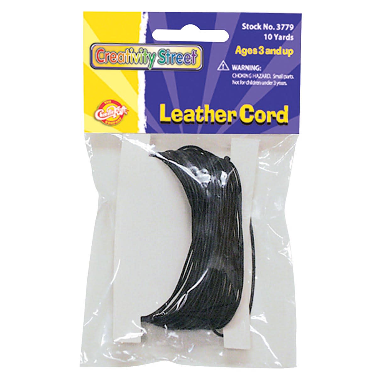 Beading Cords Black Leather - 1mm x 10 yds. - Peggable