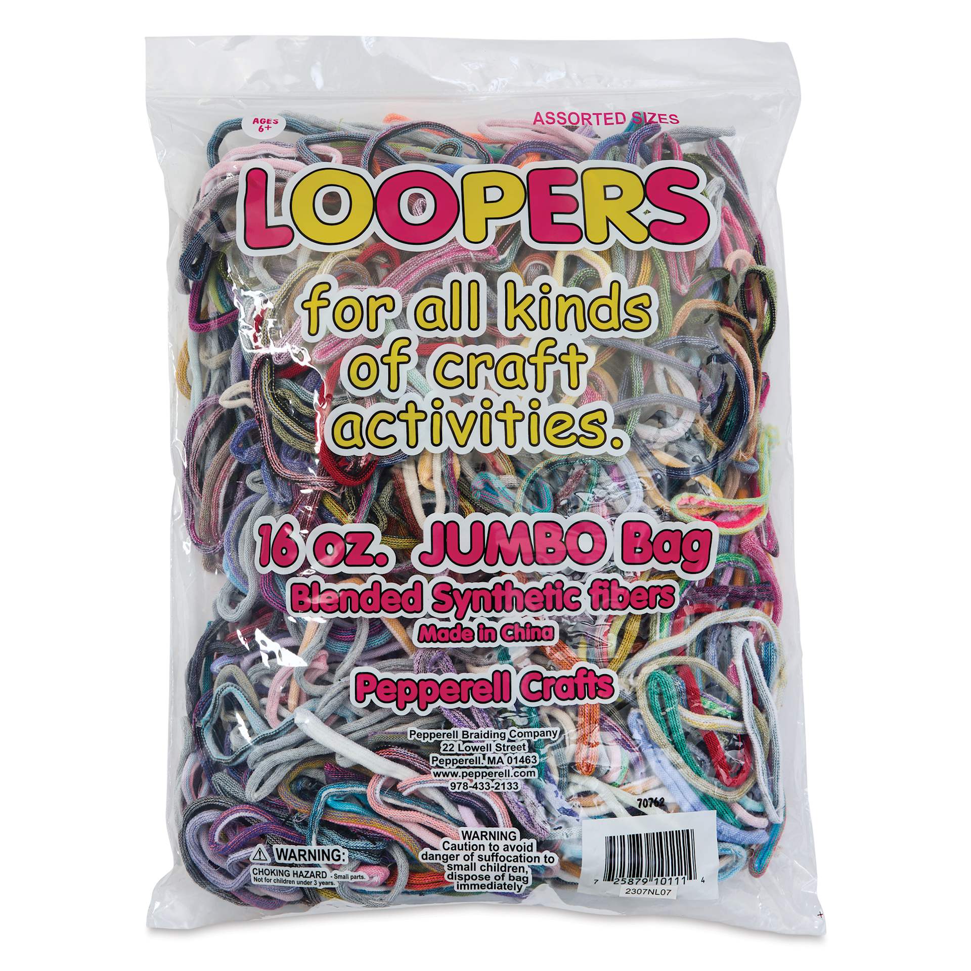 Wool Novelty Weaving Loops - Polyester, Assorted Colors, 16 oz - front of packaging