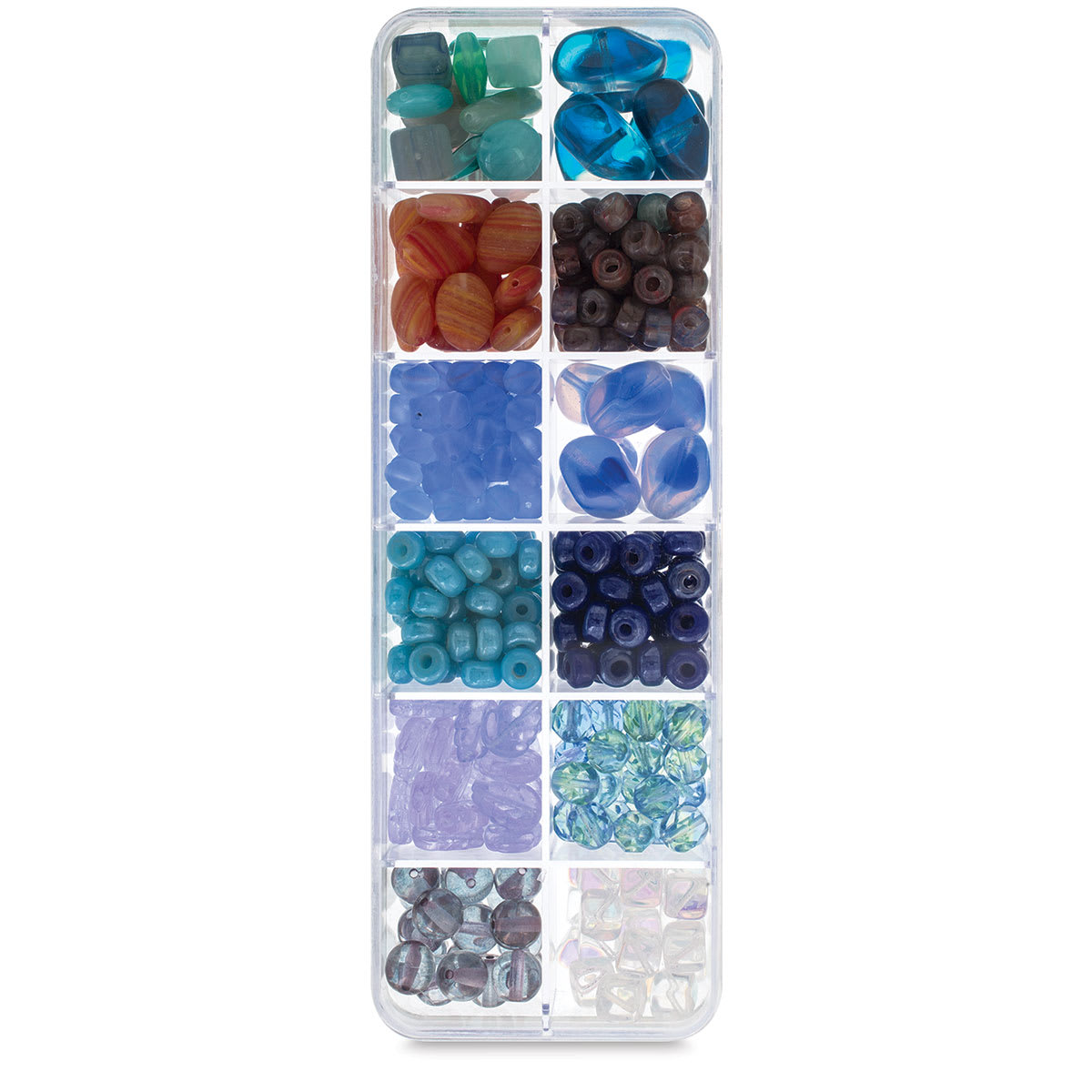 John Bead Czech Glass Bead Box Mix - Santorini Coast 2