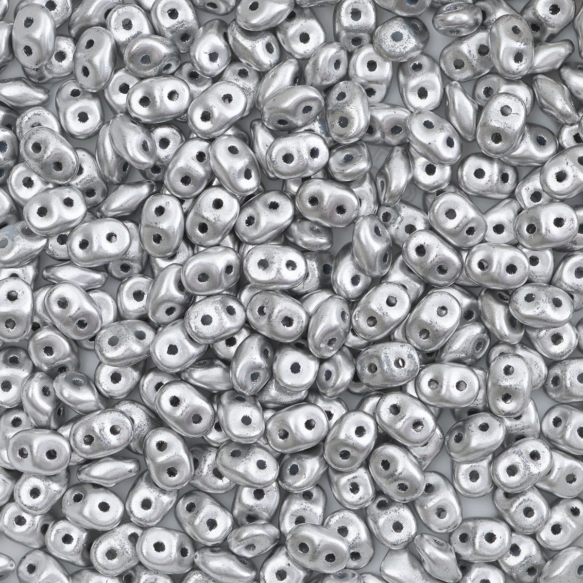 John Bead Czech Glass SuperDuo Two-Hole Beads - Dural, Metallic Matte, 22 g vial