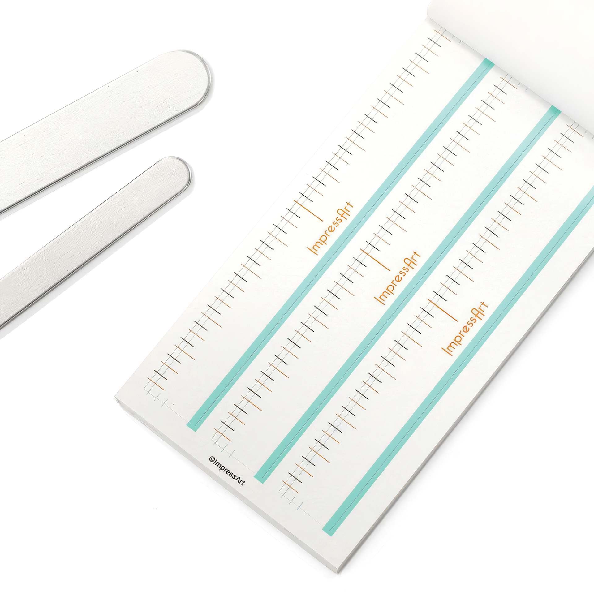 ImpressArt Bracelet Guides Sticker Book showing opened booklet with blanks