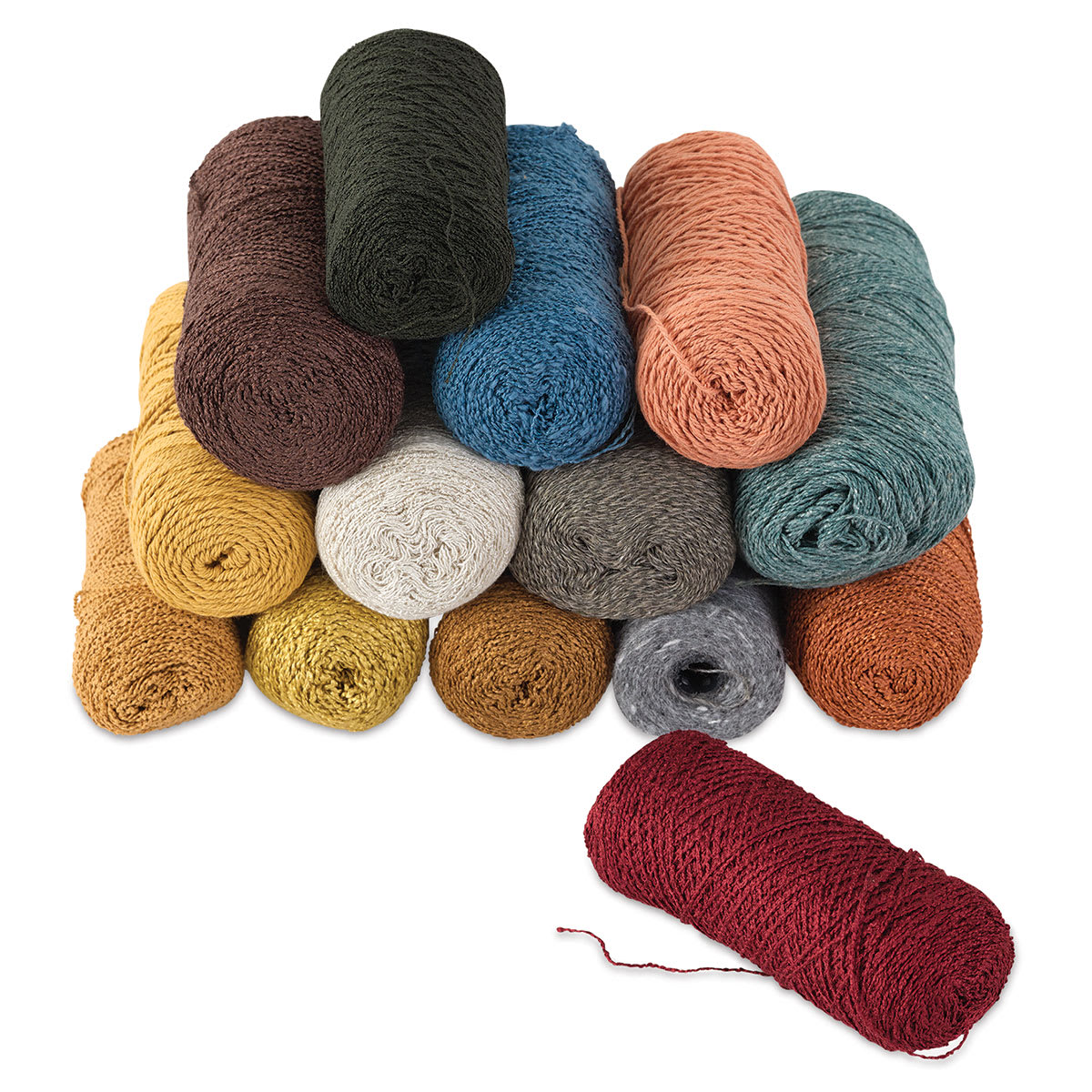 Classroom Yarn Assortments - Example of Earthtone Assortment yarns shown