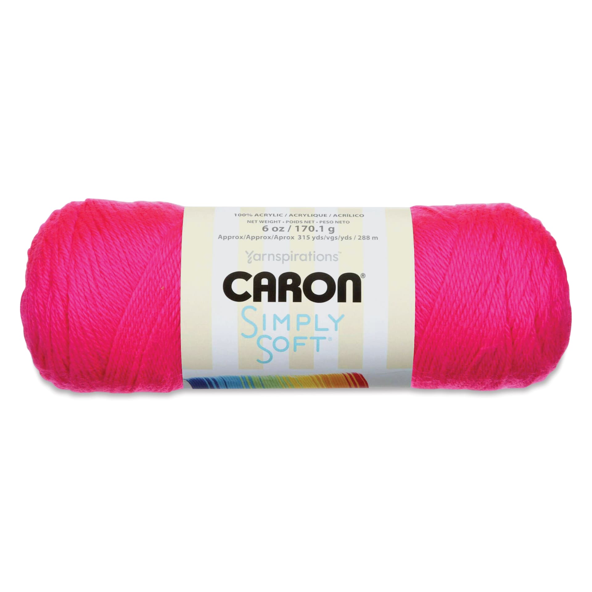 Caron Simply Soft Yarn - Neon Pink