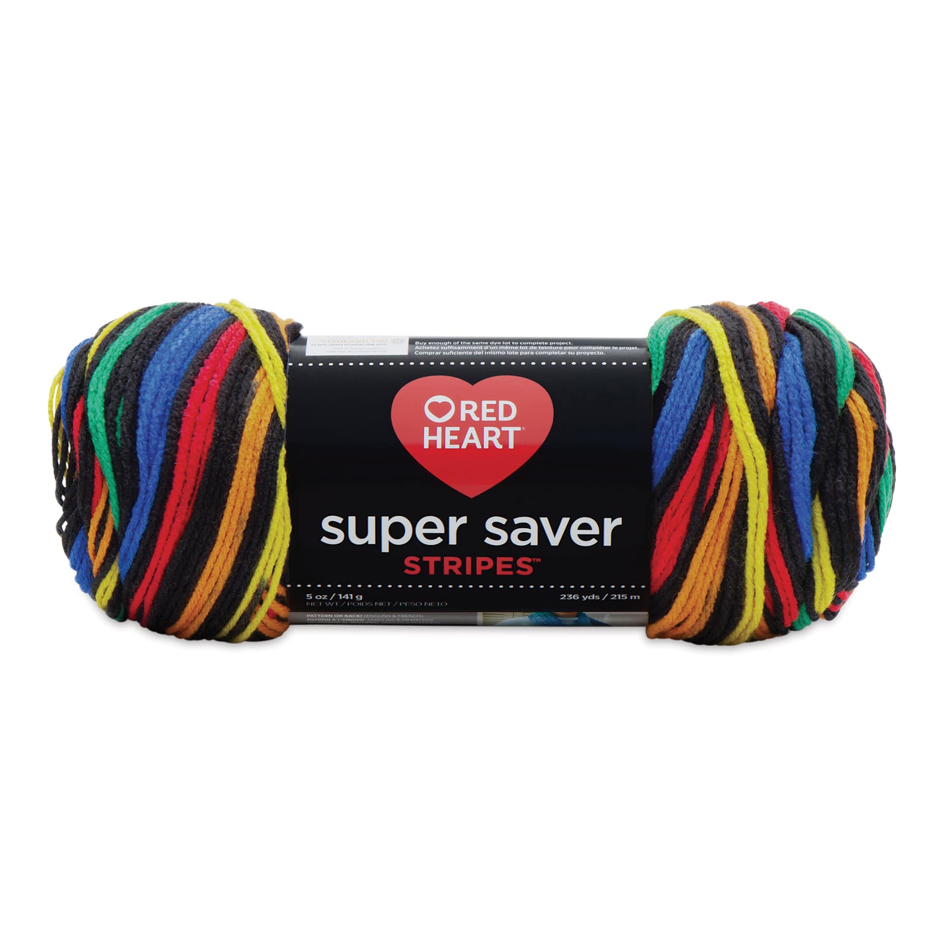 Red Heart Super Saver Yarn - Primary Stripes, 236 yds